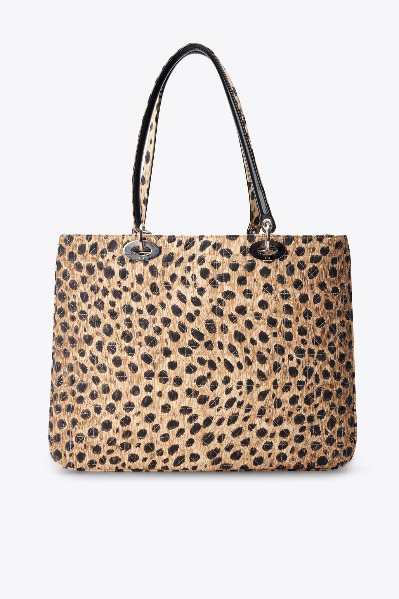 Dior Vintage Leopard Nylon Shoulder Tote