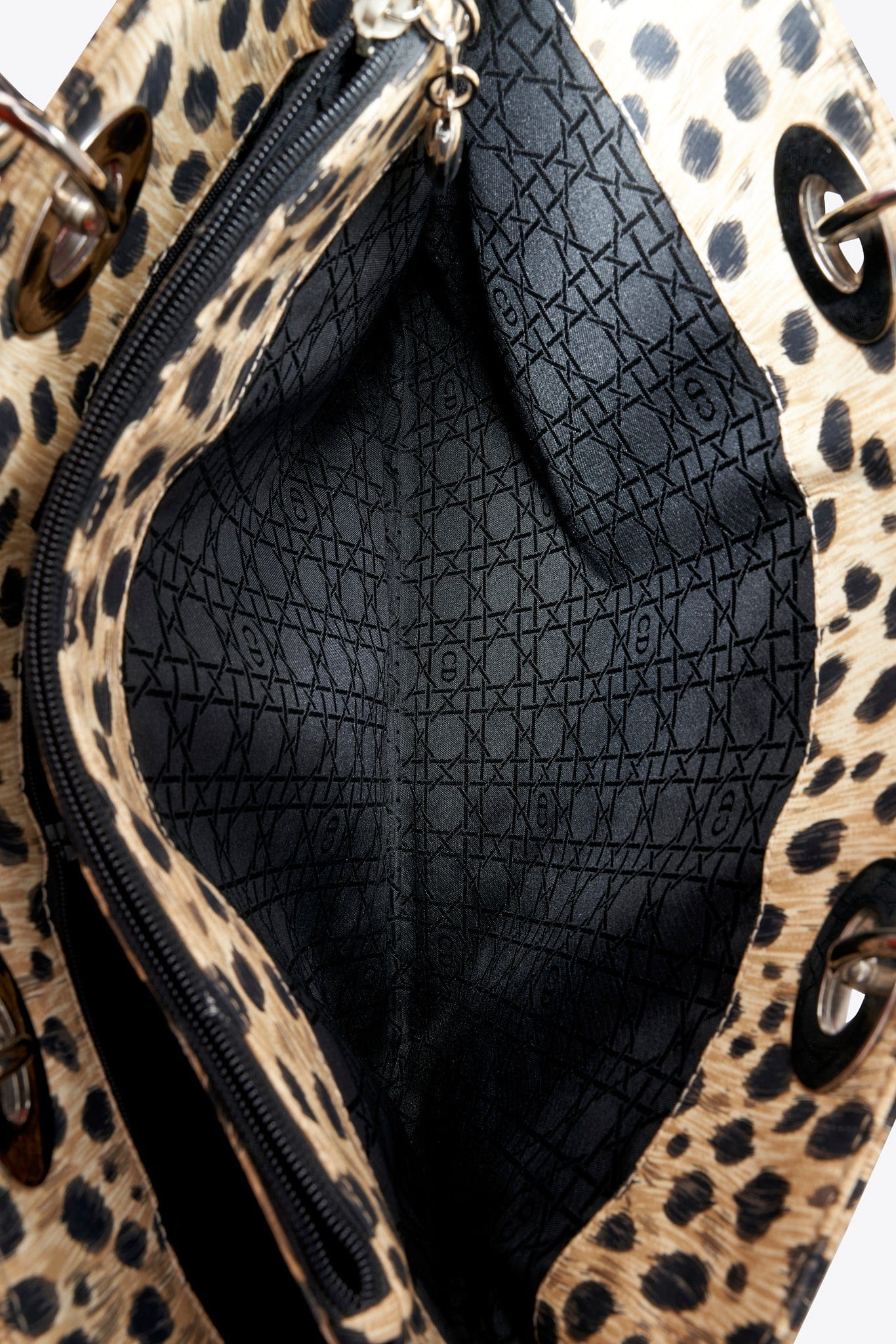 Dior Vintage Leopard Nylon Shoulder Tote