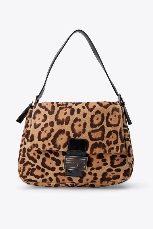 Fendi Vintage Mamma Baguette in Leopard Print Calf Hair