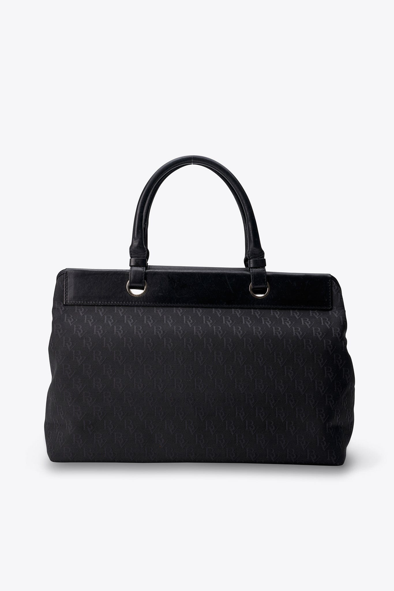 Vintage Bottega Veneta Black Nylon And Leather Tote Bag