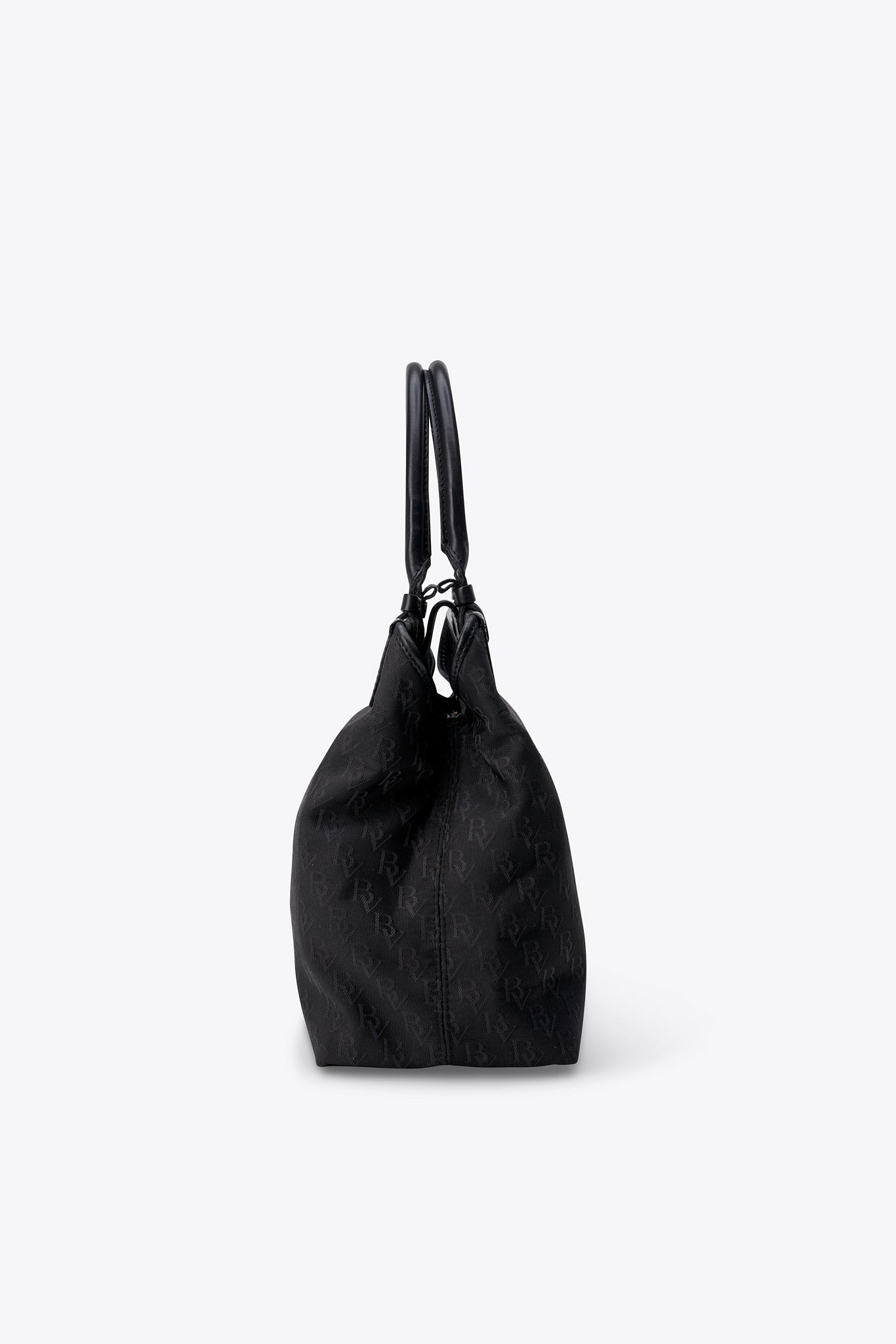 Vintage Bottega Veneta Black Nylon And Leather Tote Bag