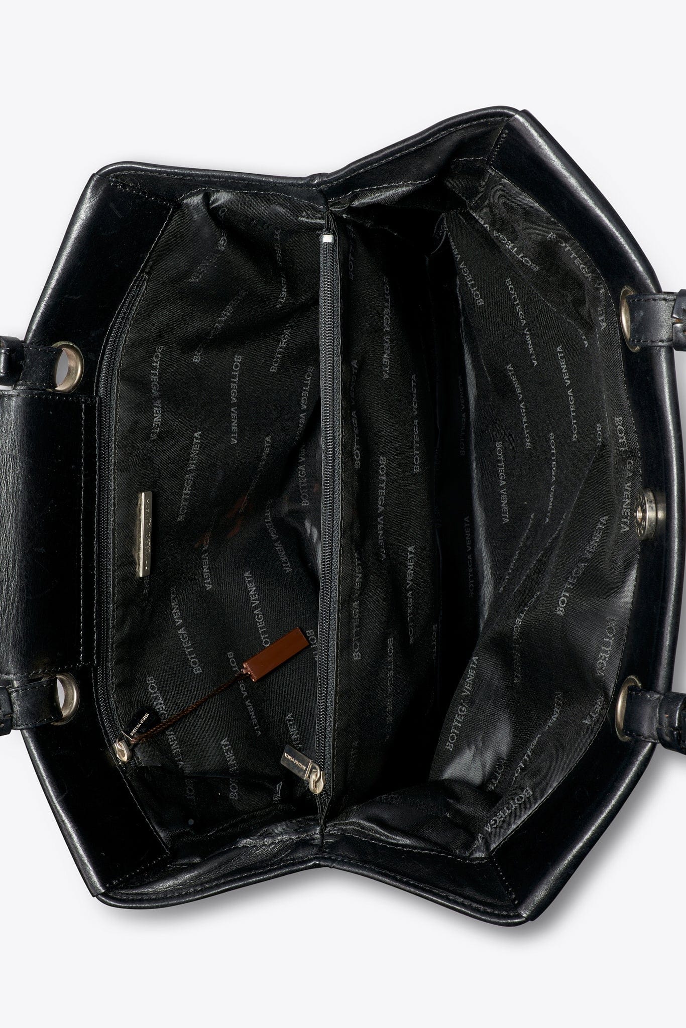 Vintage Bottega Veneta Black Nylon And Leather Tote Bag