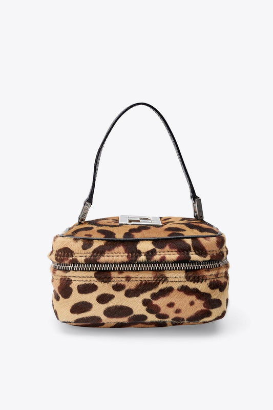 Fendi Vintage Mini Top Handle Bag In Leopard Calf Hair