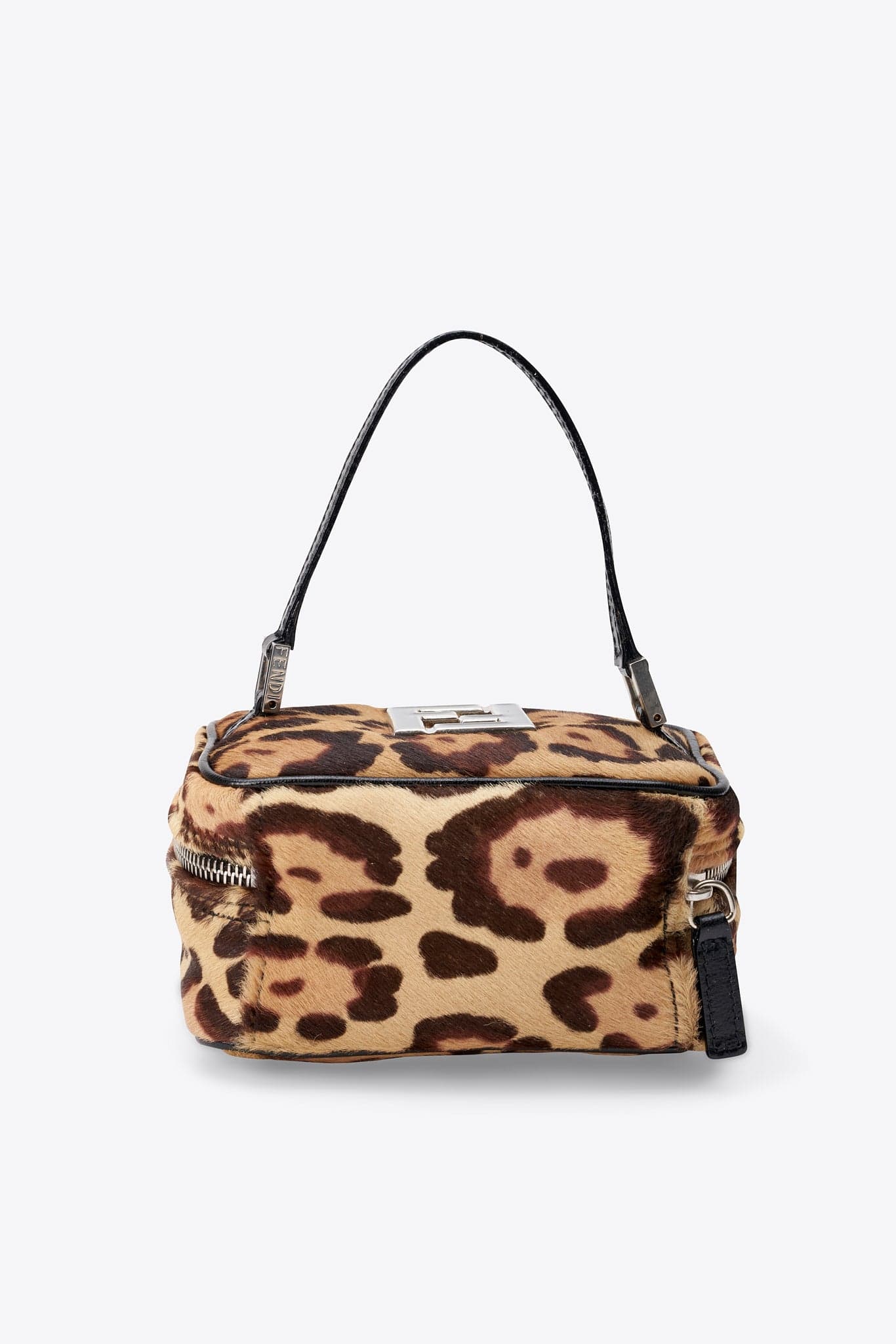 Fendi Vintage Mini Top Handle Bag In Leopard Calf Hair