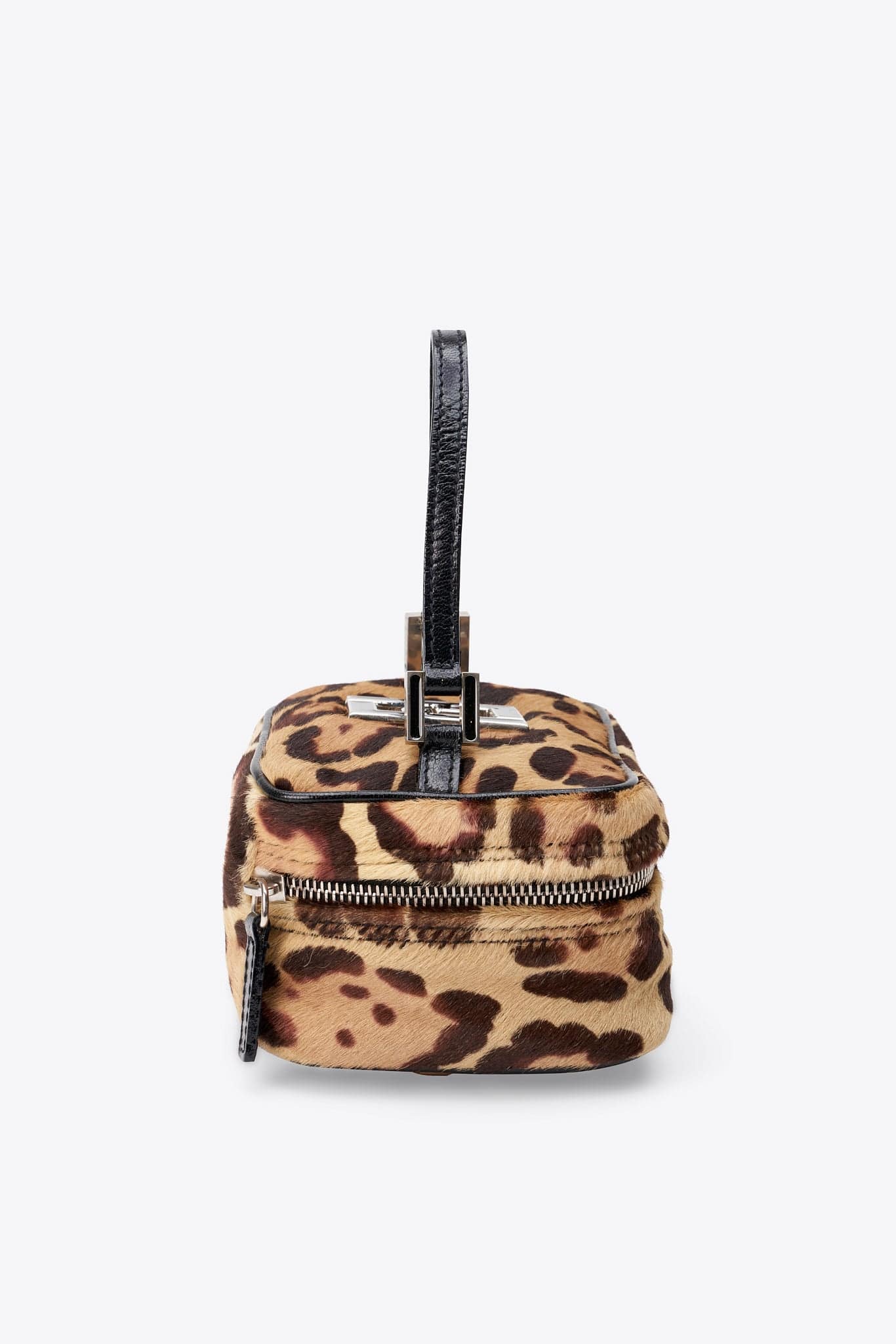 Fendi Vintage Mini Top Handle Bag In Leopard Calf Hair