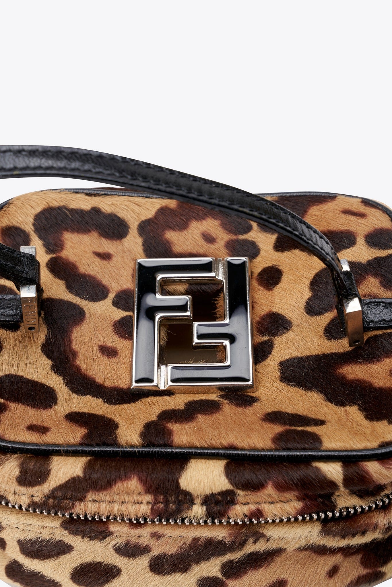 Fendi Vintage Mini Top Handle Bag In Leopard Calf Hair