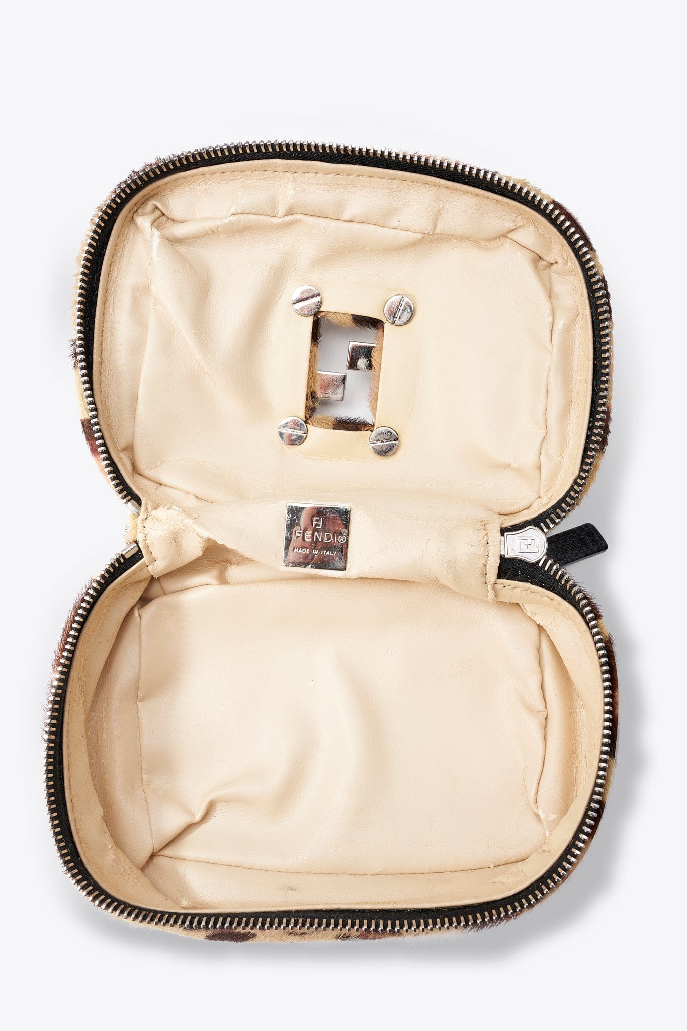 Fendi Vintage Mini Top Handle Bag In Leopard Calf Hair