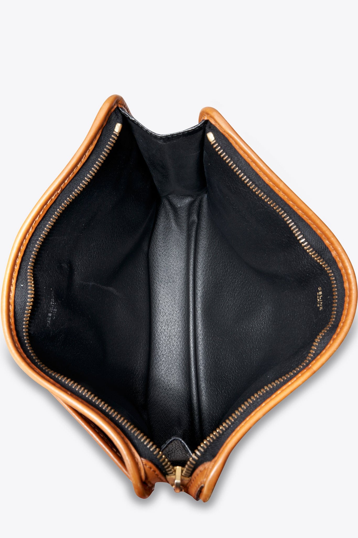 Vintage Celine Black Leather Clutch Bag