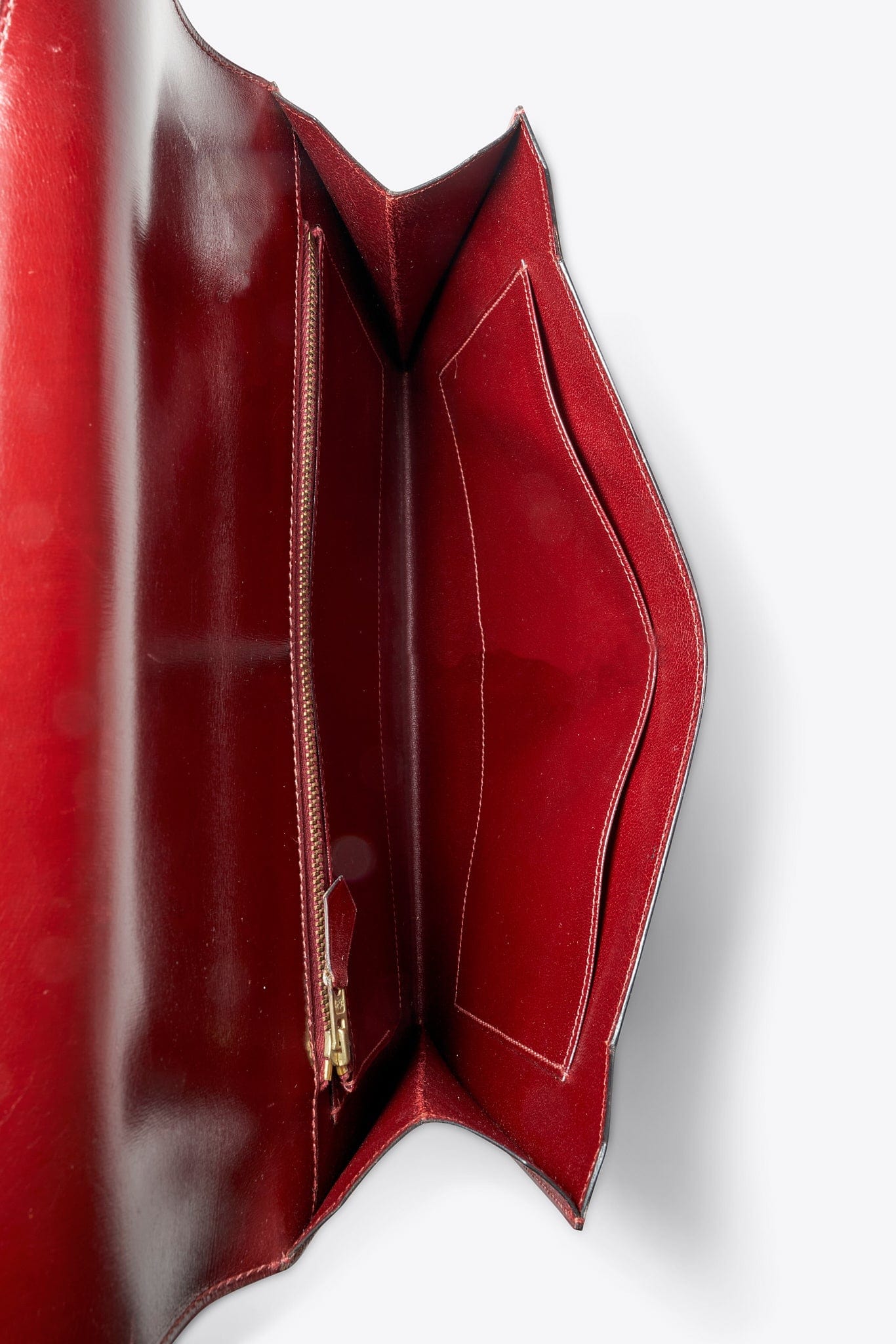 Vintage Hermès Medor Clutch Bag in Burgundy Box Calf Leather