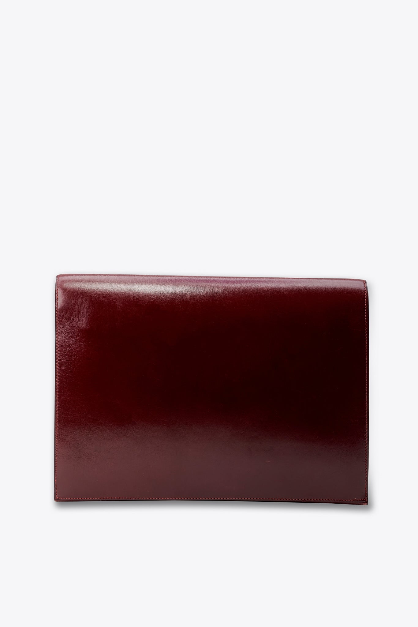 Vintage Hermès Medor Clutch Bag in Burgundy Box Calf Leather