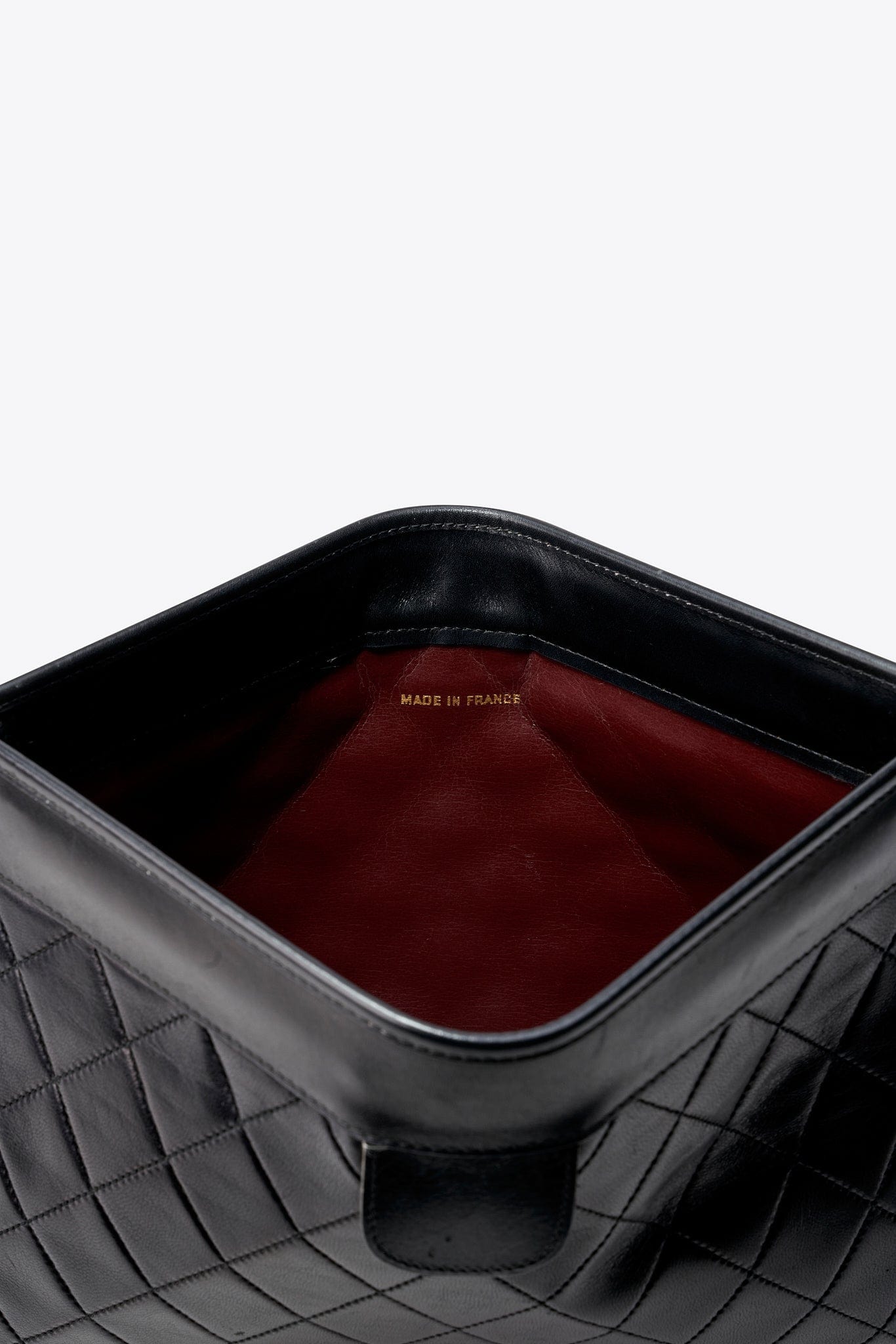 Vintage Chanel Black Leather Clutch Bag With Gold Hardware