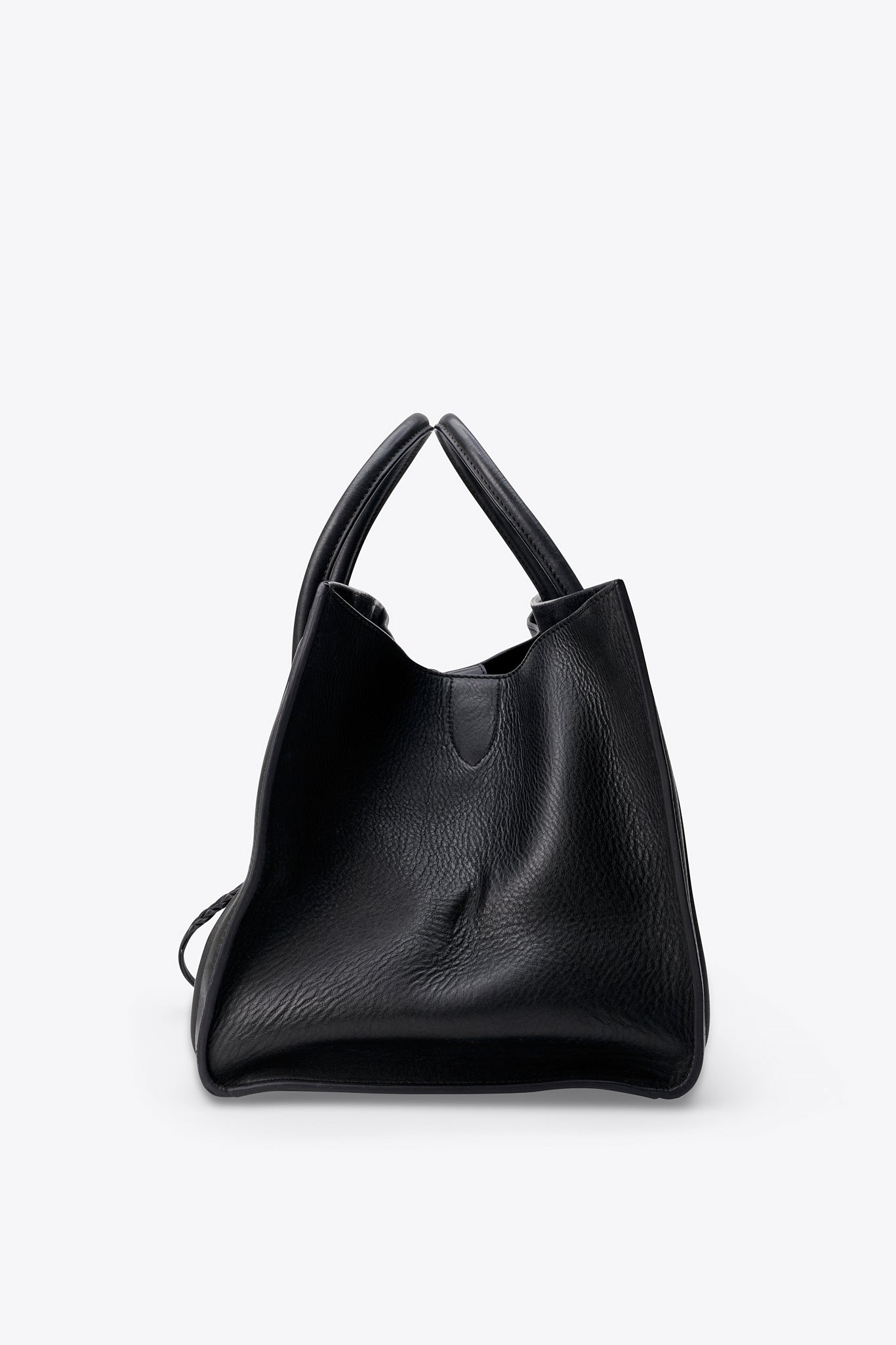 Céline Leather Phantom Tote in Black Leather