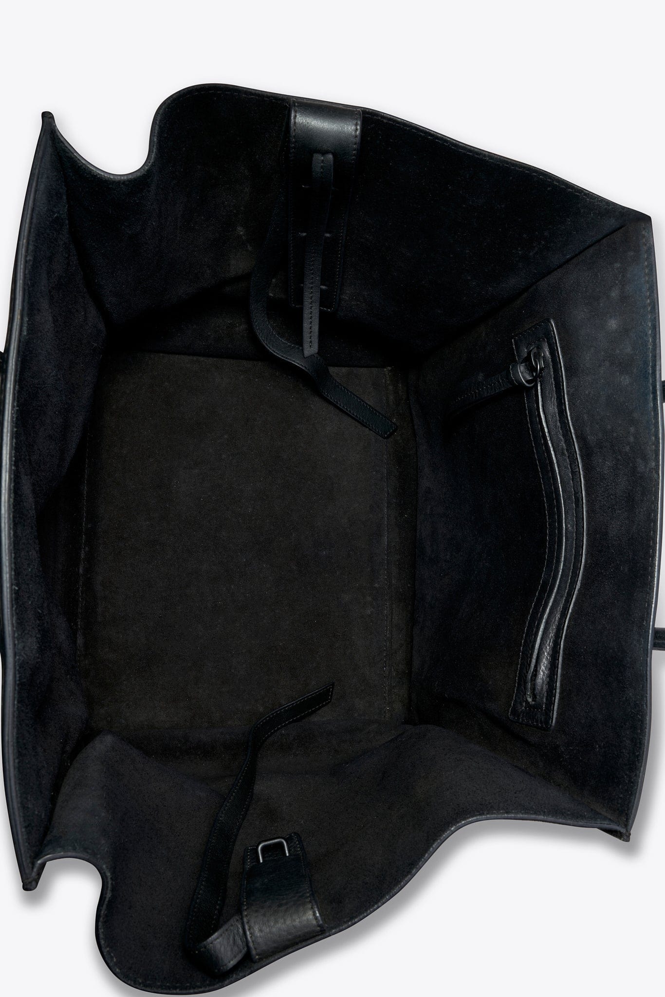 Céline Leather Phantom Tote in Black Leather