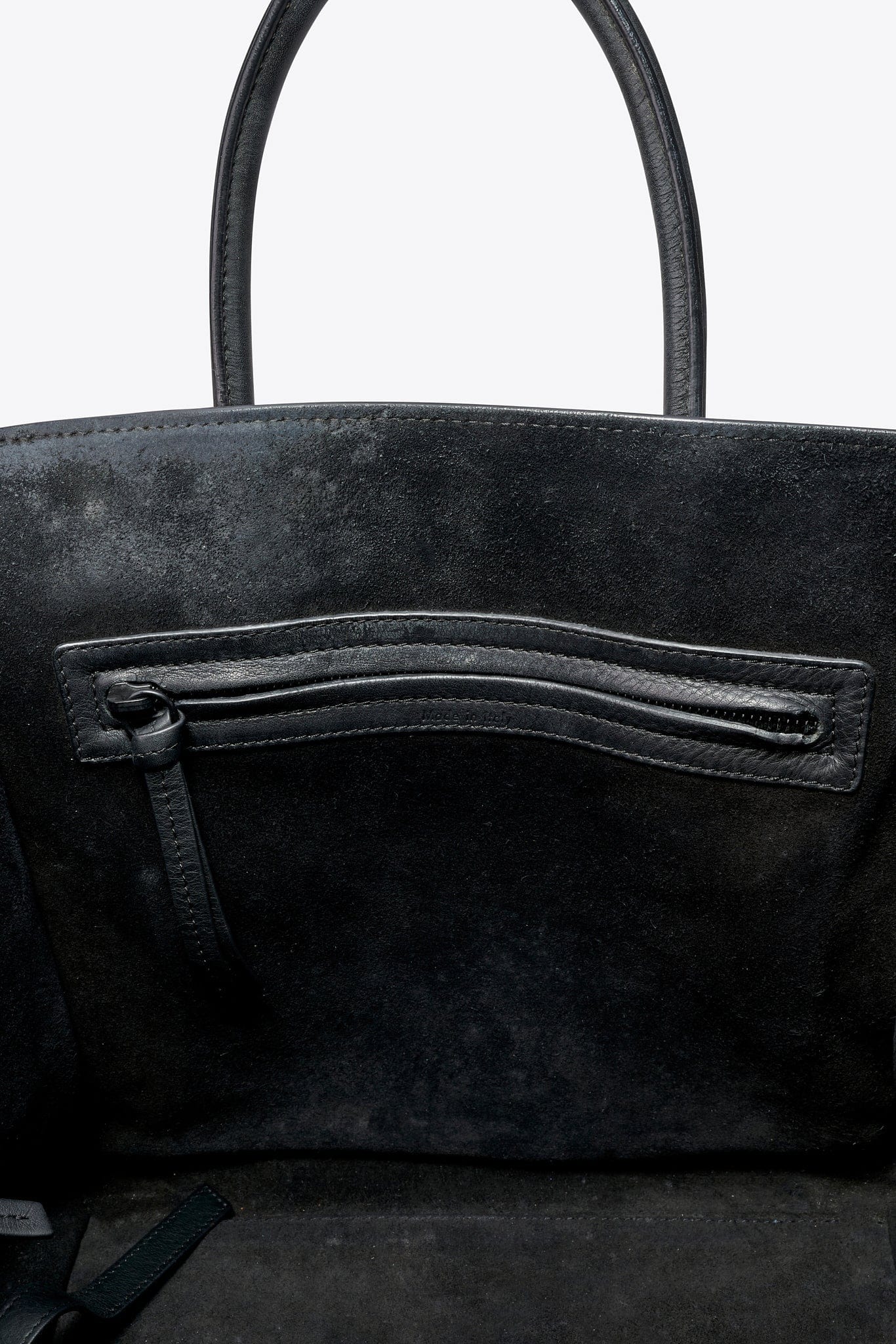 Céline Leather Phantom Tote in Black Leather