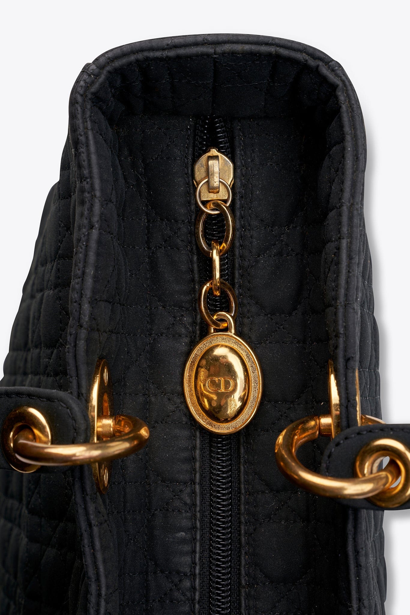 Vintage Christian Dior Black Nylon Lady Dior Bag