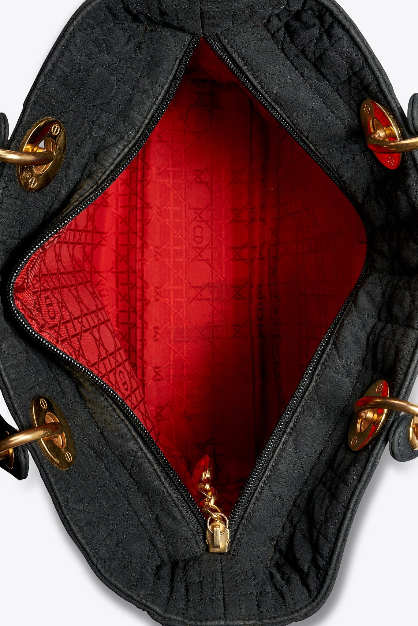 Vintage Christian Dior Black Nylon Lady Dior Bag