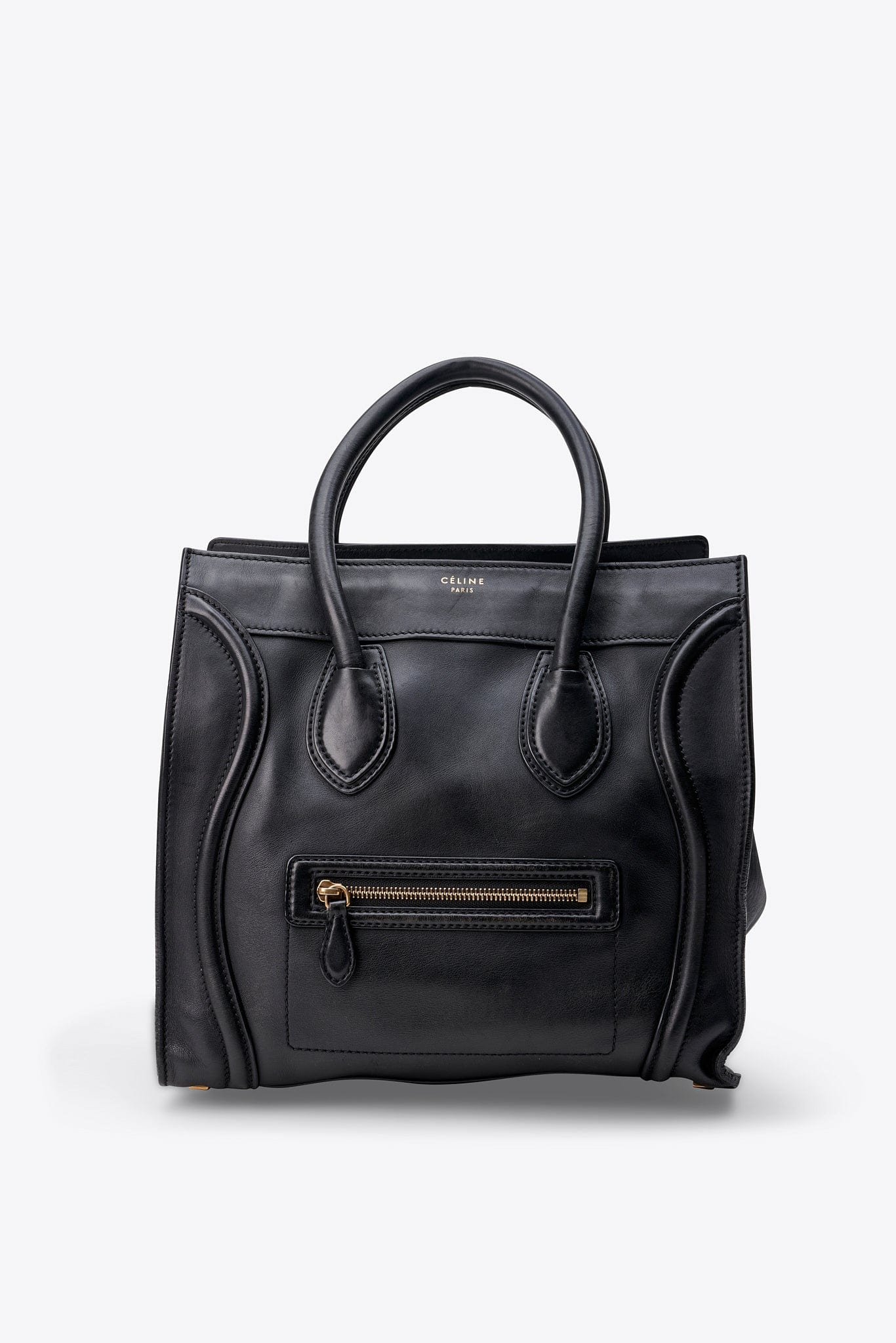 Céline Phoebe Philo Luggage Tote in Black Leather