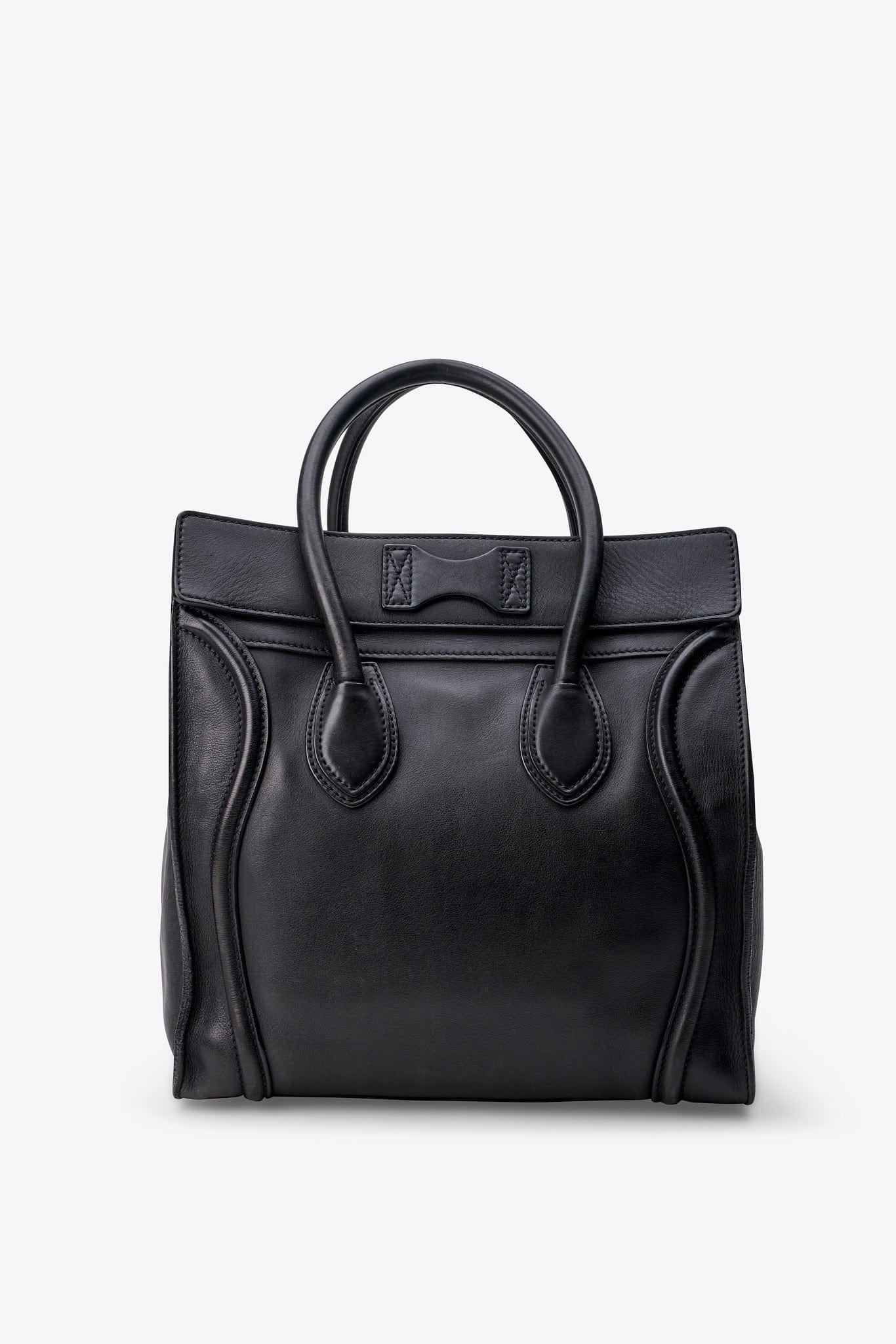 Céline Phoebe Philo Luggage Tote in Black Leather