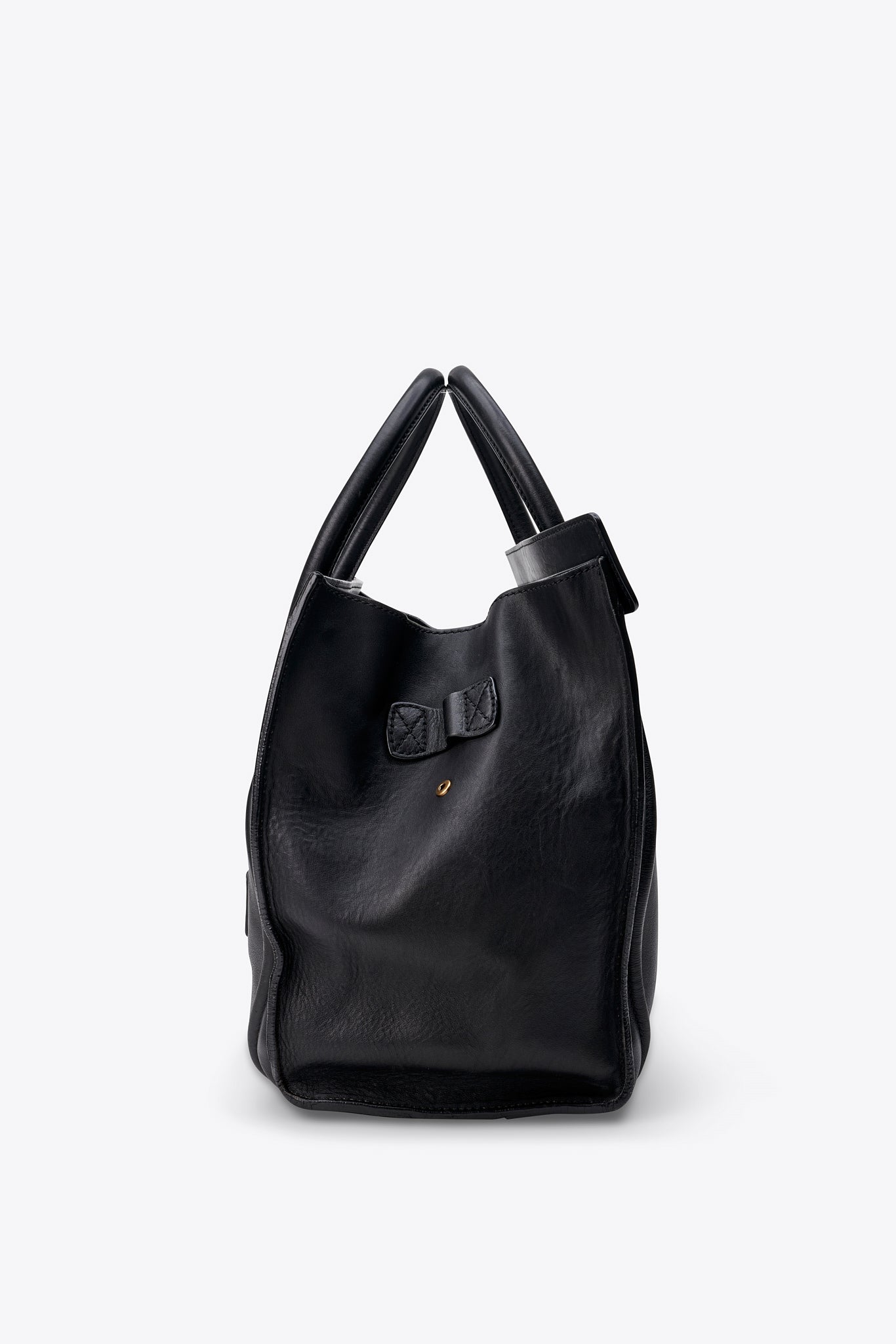 Céline Phoebe Philo Luggage Tote in Black Leather