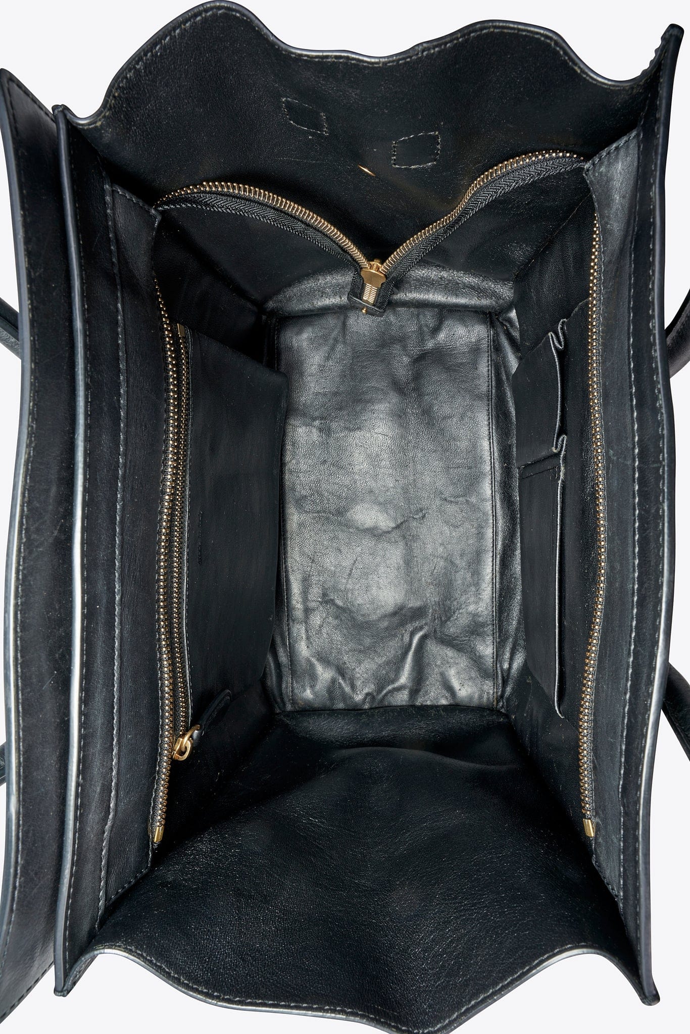 Céline Phoebe Philo Luggage Tote in Black Leather