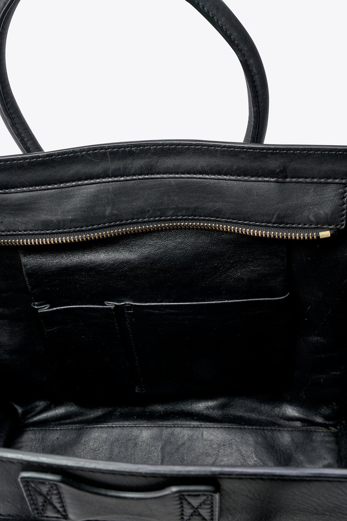 Céline Phoebe Philo Luggage Tote in Black Leather