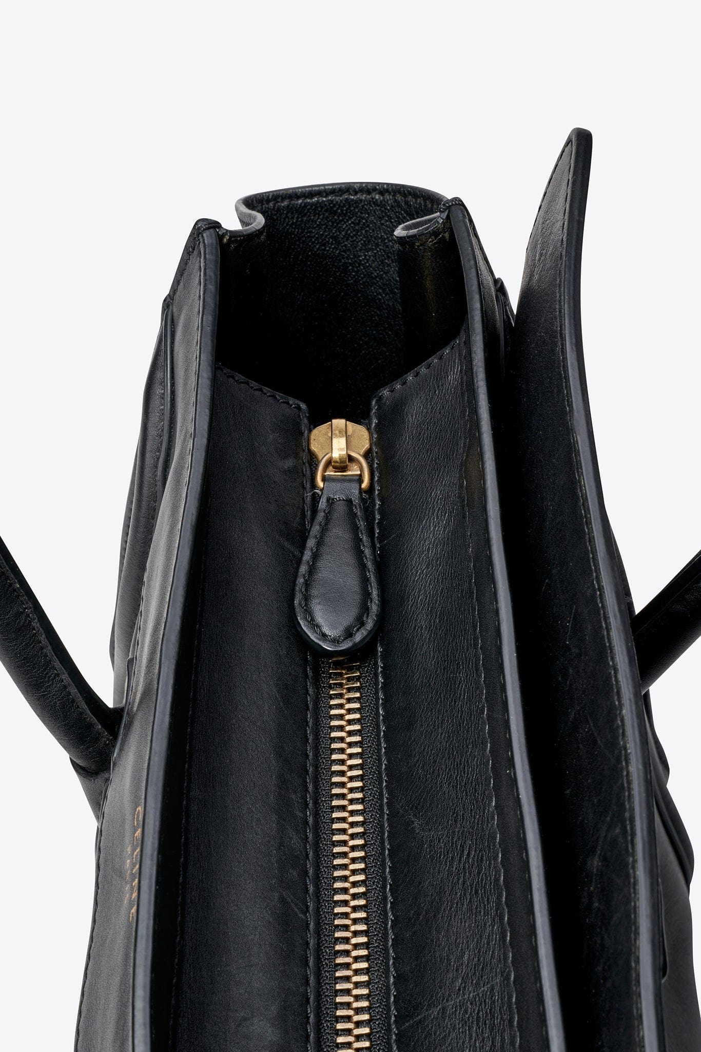 Céline Phoebe Philo Luggage Tote in Black Leather