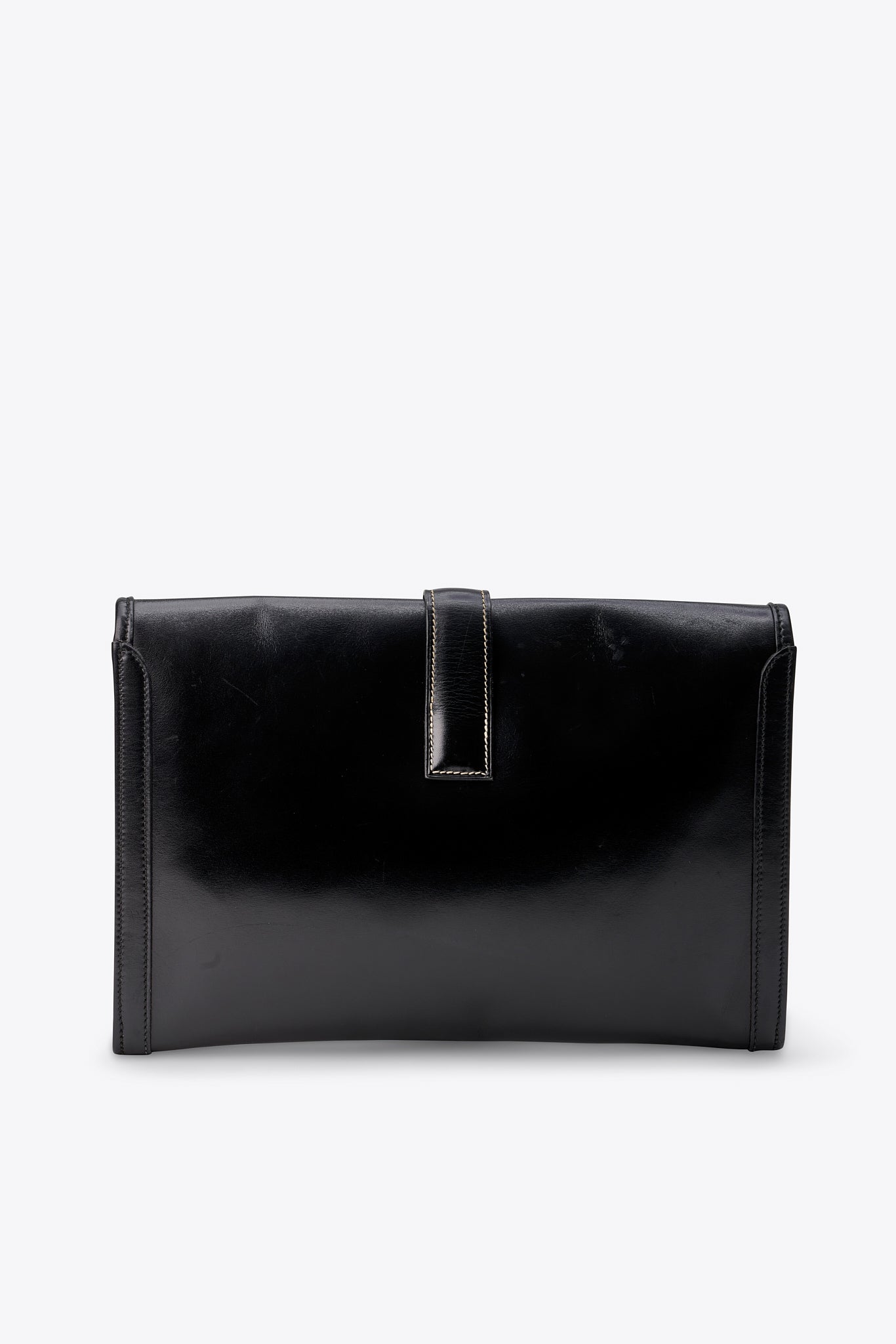 Vintage Hermès Jige Clutch in Black Box Calf