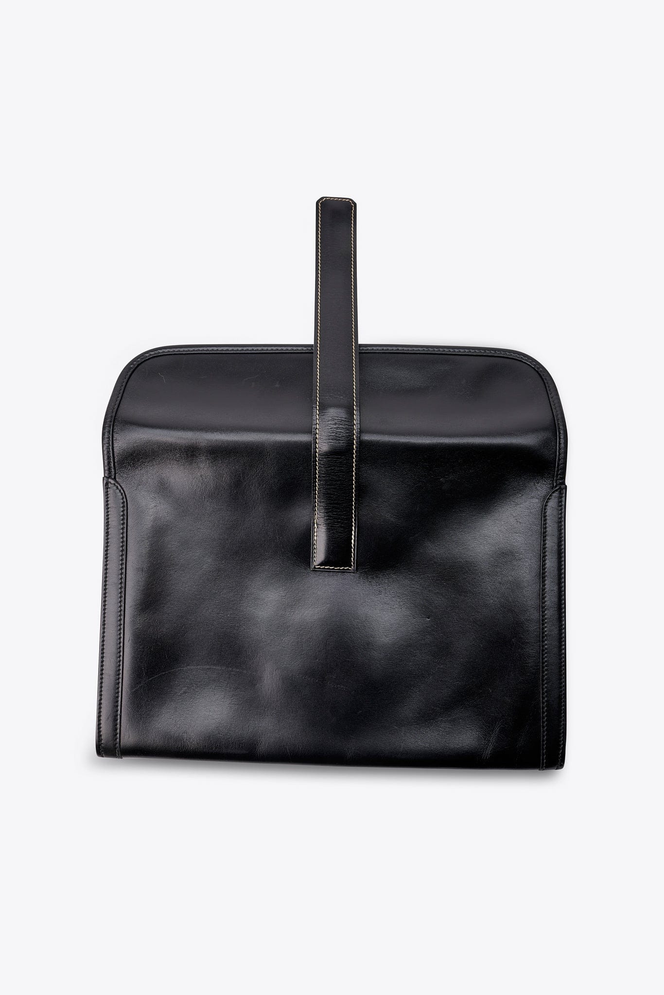 Vintage Hermès Jige Clutch in Black Box Calf