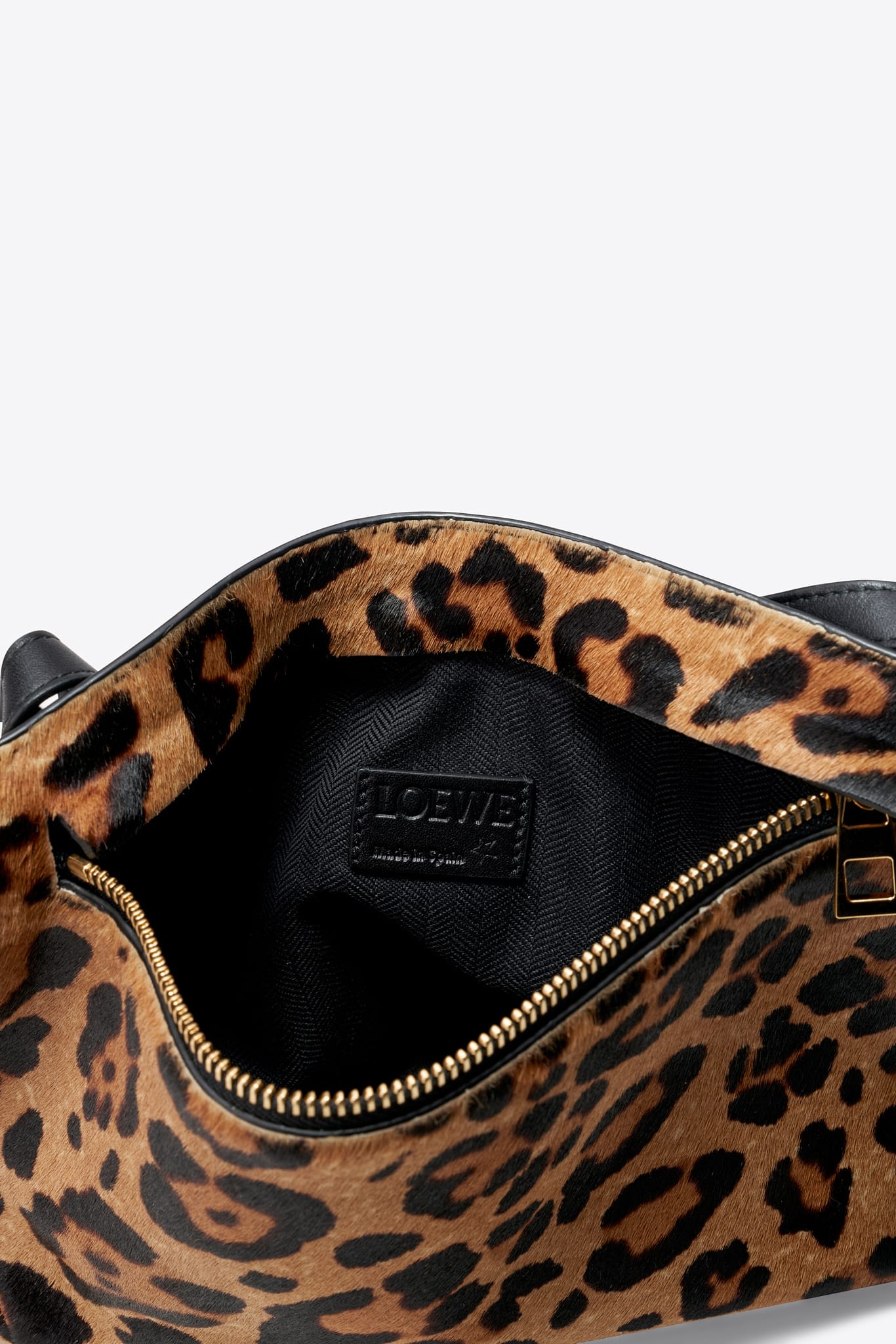 Vintage Loewe Leopard Print Calf Hair Crossbody Bag