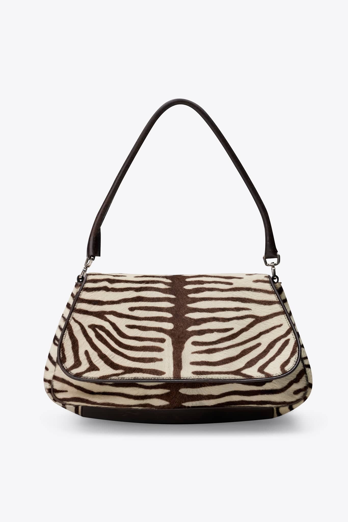 Vintage Prada Zebra Printed Calf Hair Shoulder Bag