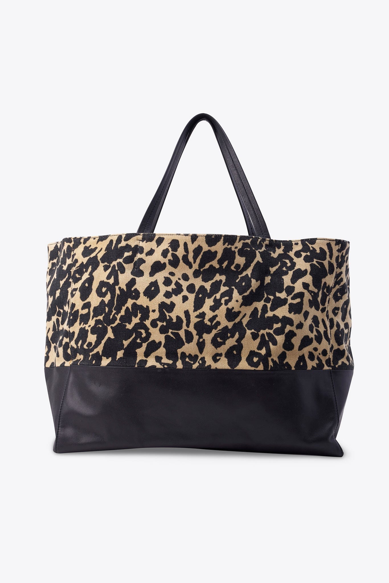 Céline by Phoebe Philo Leopard Canvas and Leather Tote