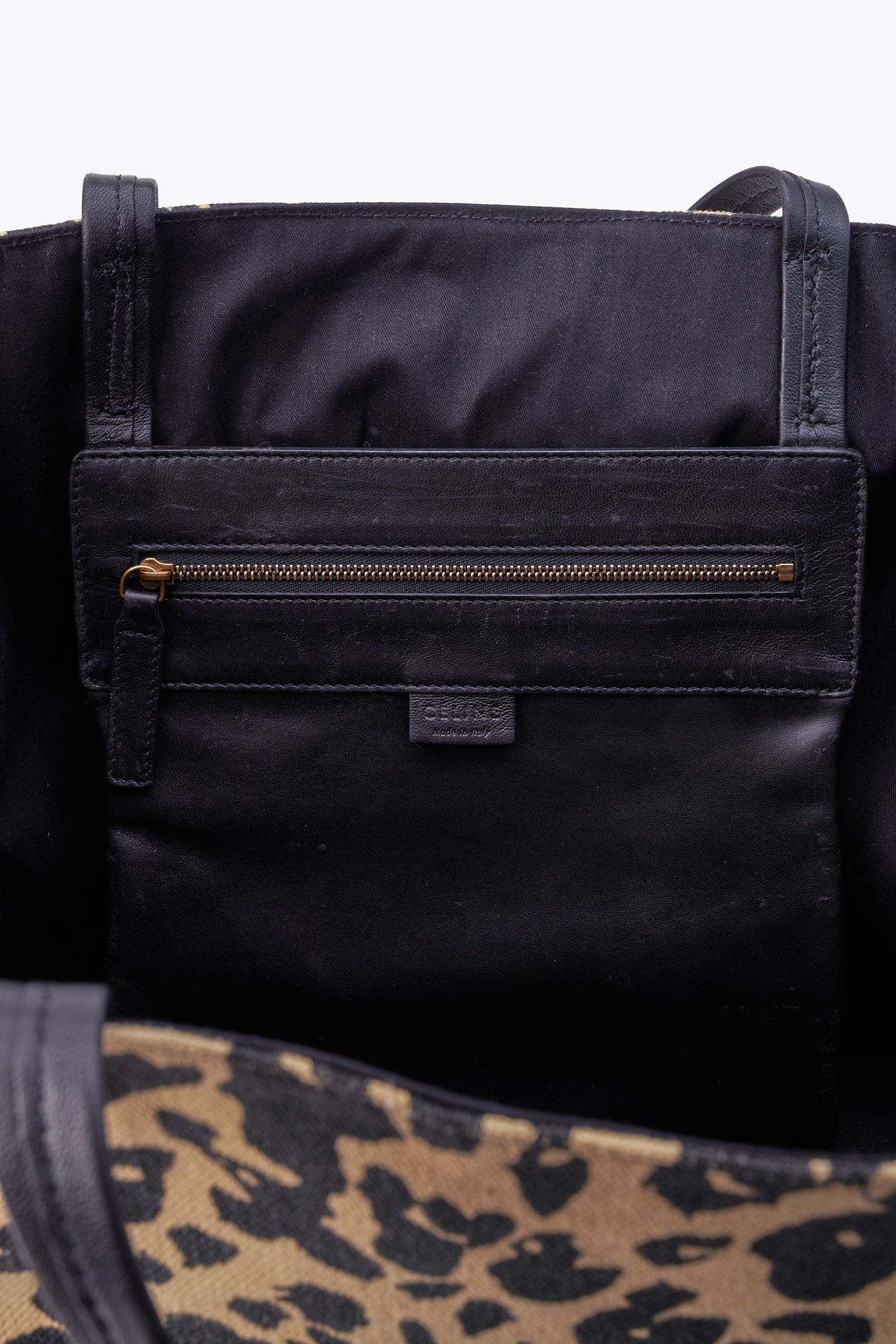 Céline by Phoebe Philo Leopard Canvas and Leather Tote