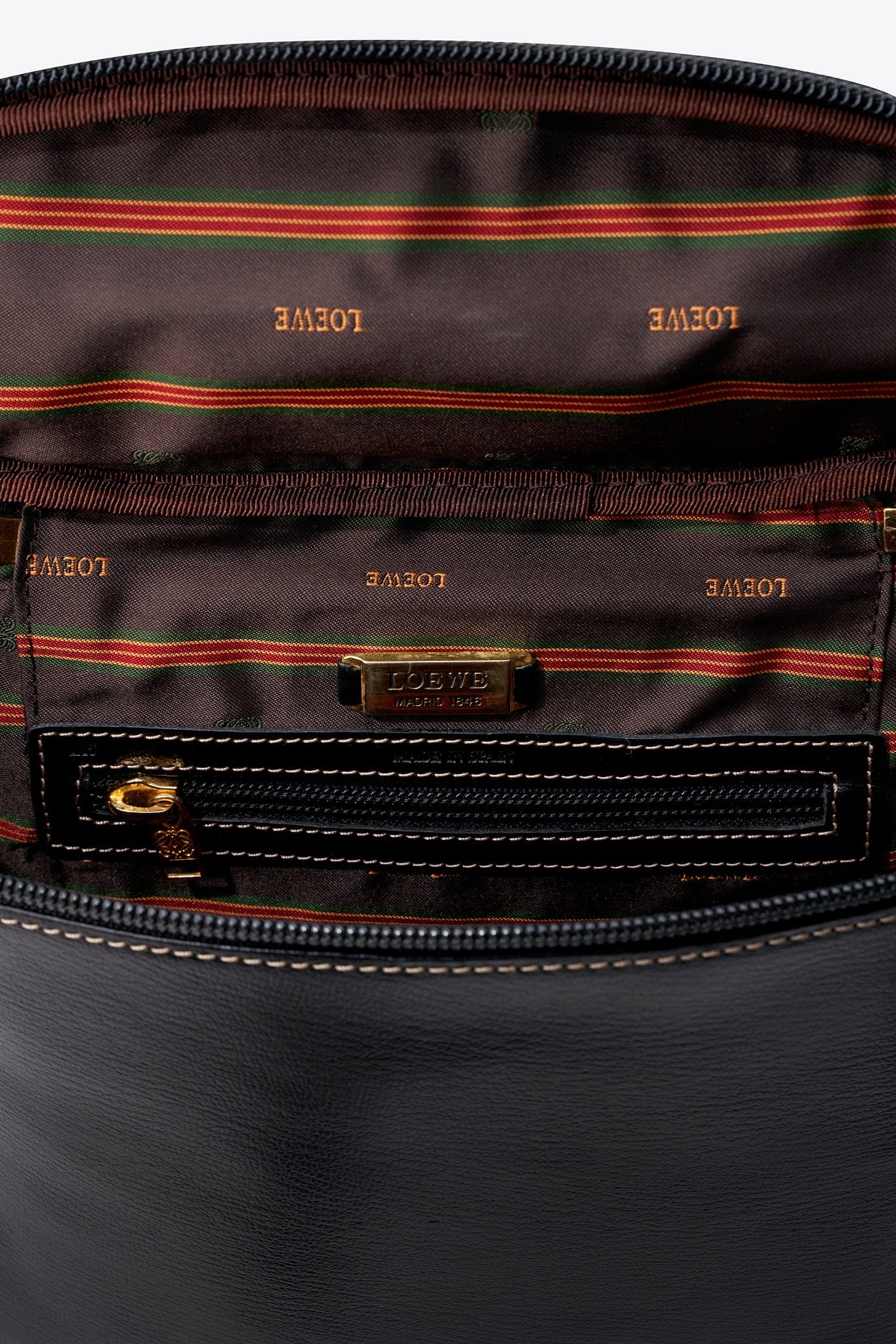 Vintage Loewe Black Leather Vanity Case