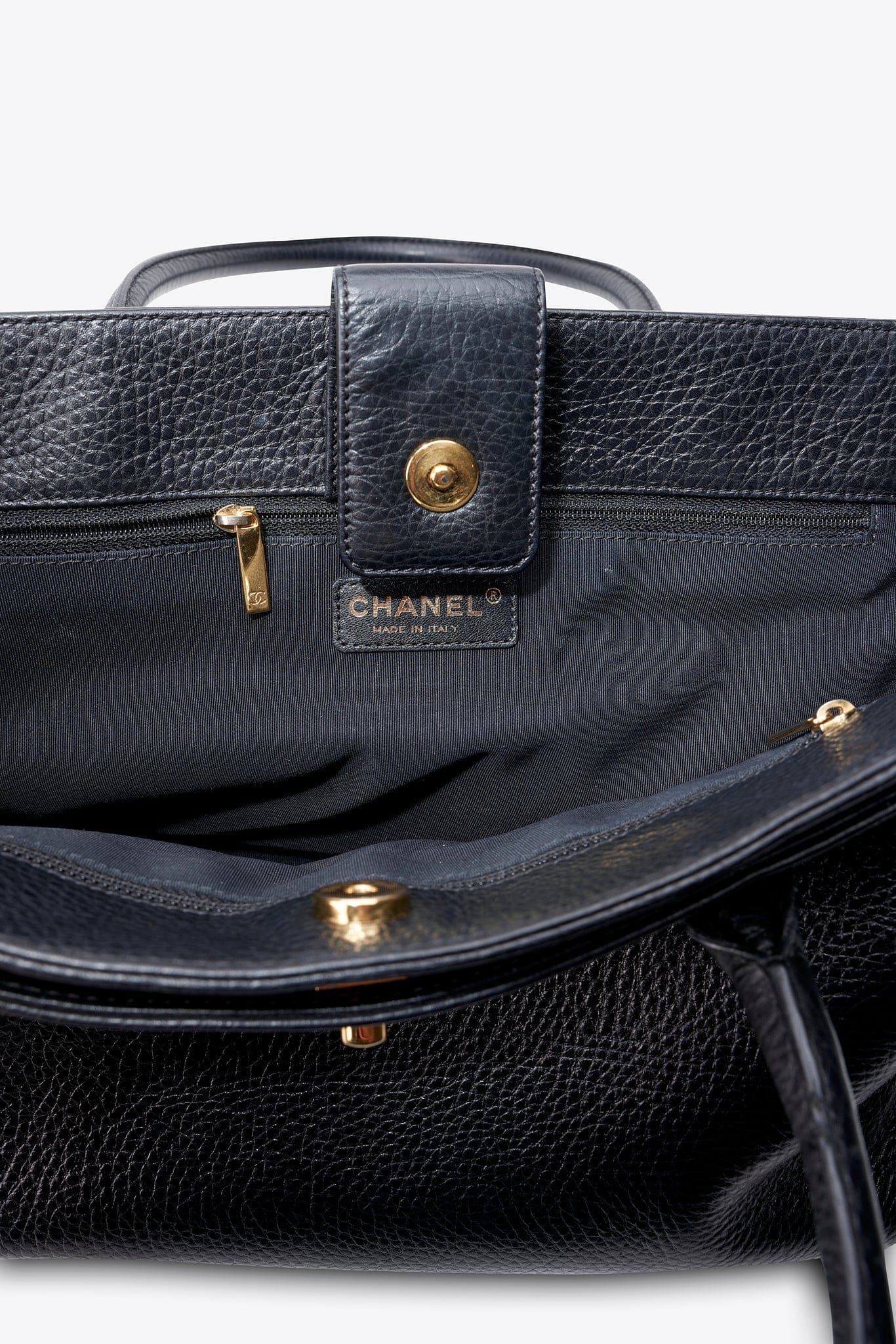 Vintage Chanel Executive Caviar Leather Tote Bag