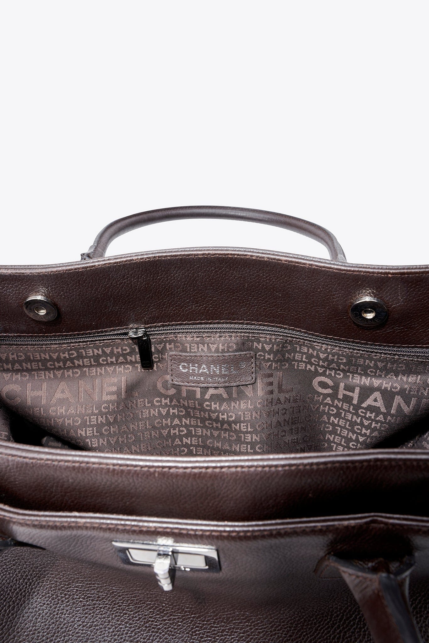 Chanel Executive Leather Tote In Brown Caviar Leather