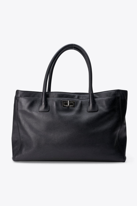 Vintage Chanel Executive Caviar Leather Tote Bag