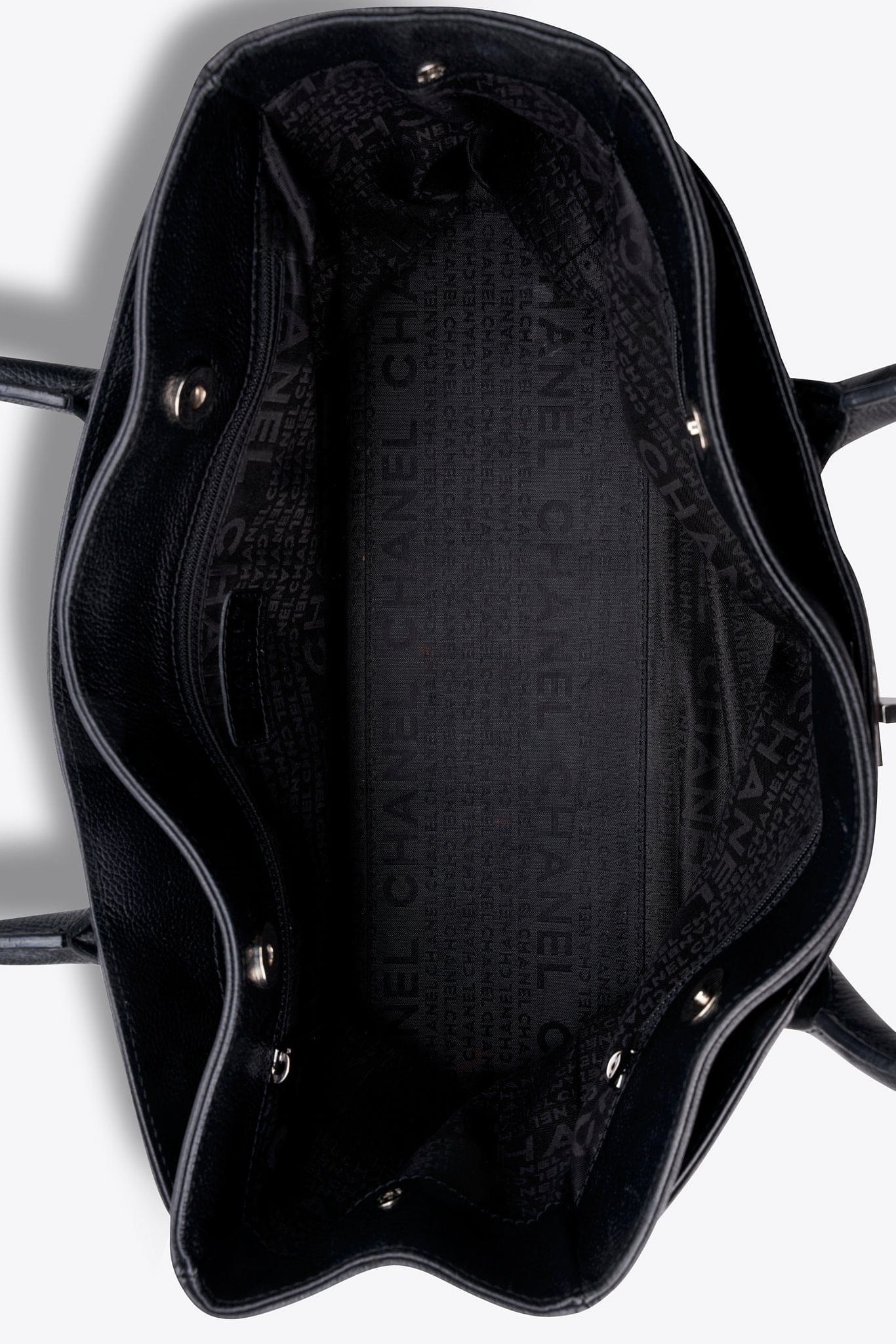 Vintage Chanel Executive Caviar Leather Tote Bag