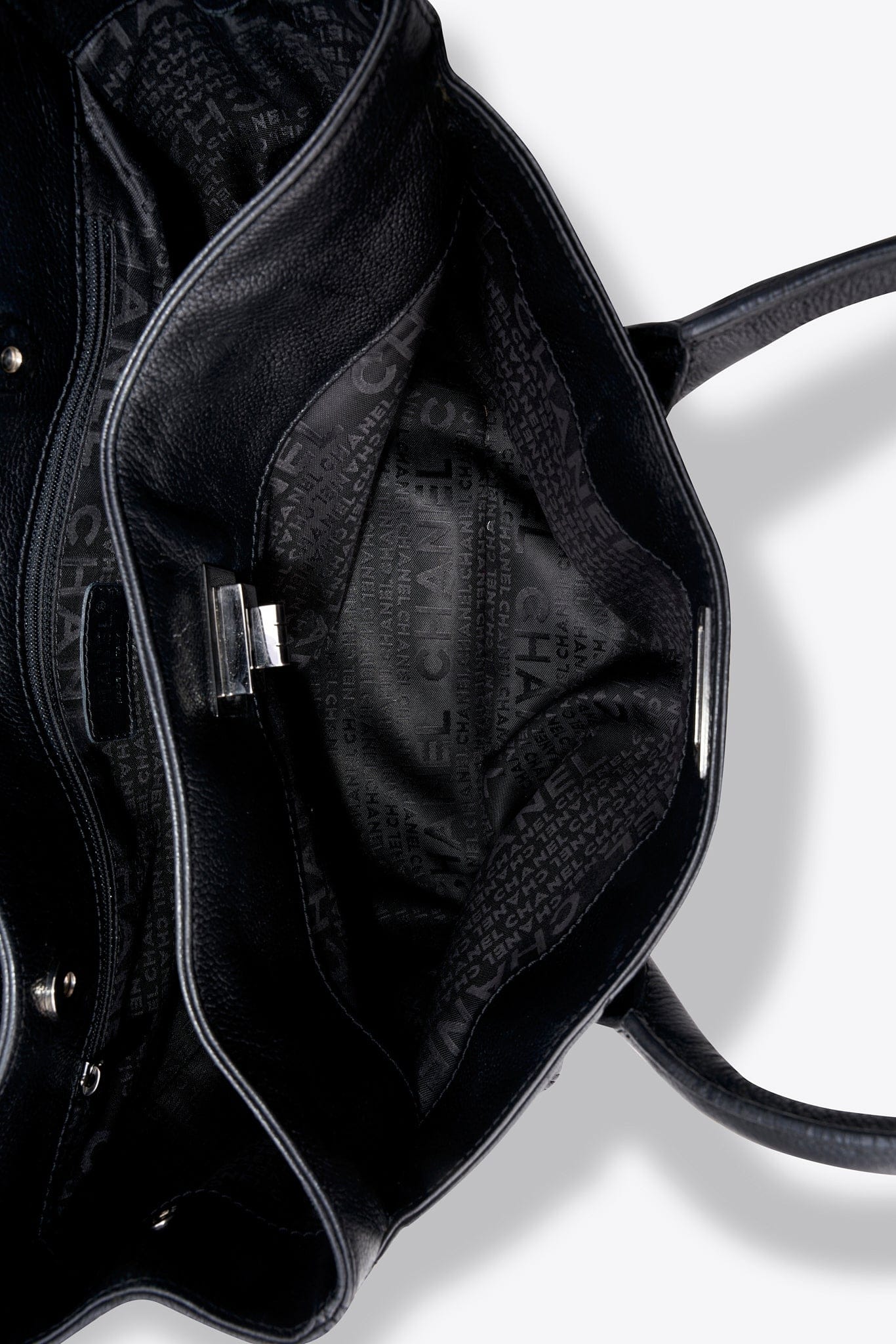 Vintage Chanel Executive Caviar Leather Tote Bag