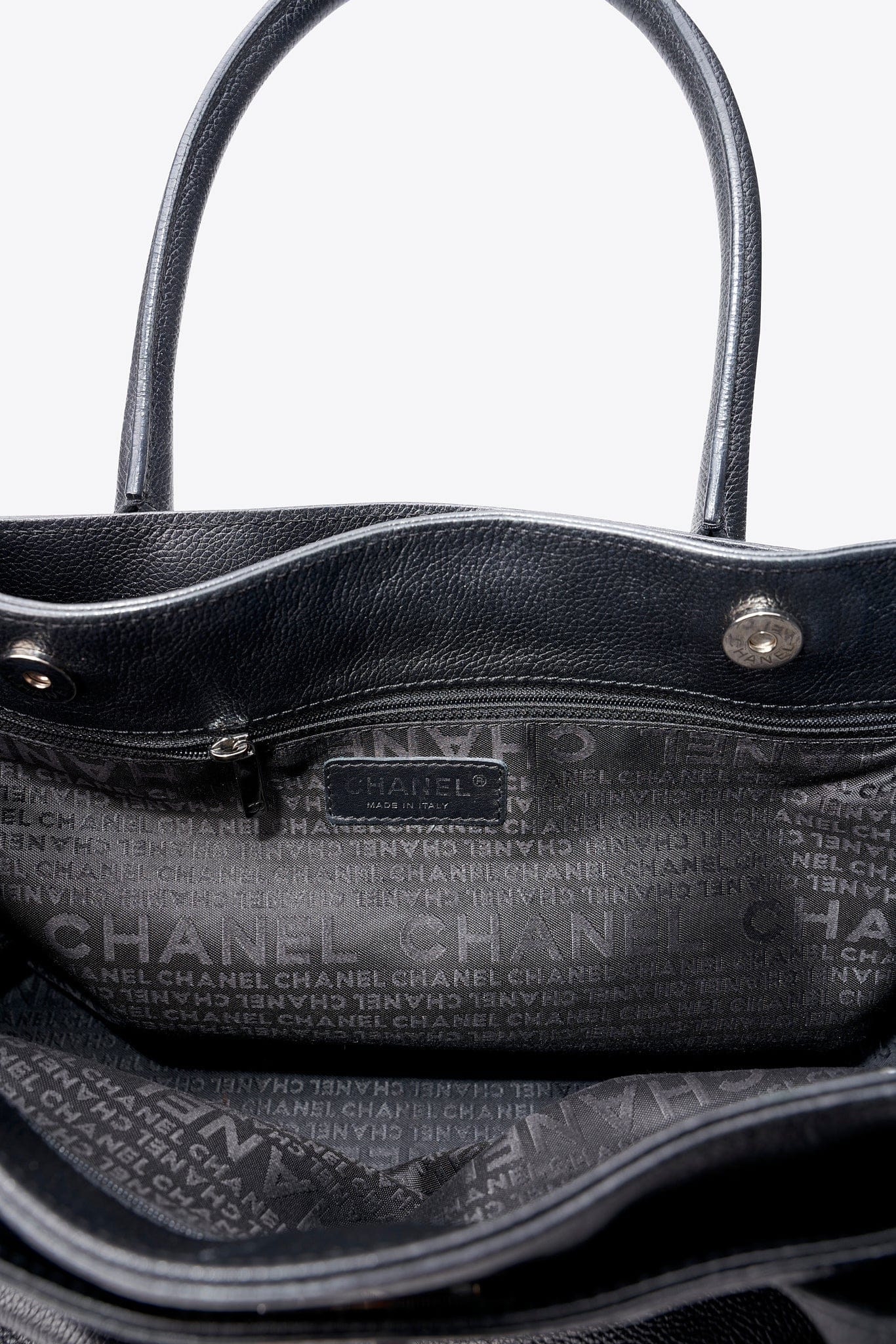 Vintage Chanel Executive Caviar Leather Tote Bag