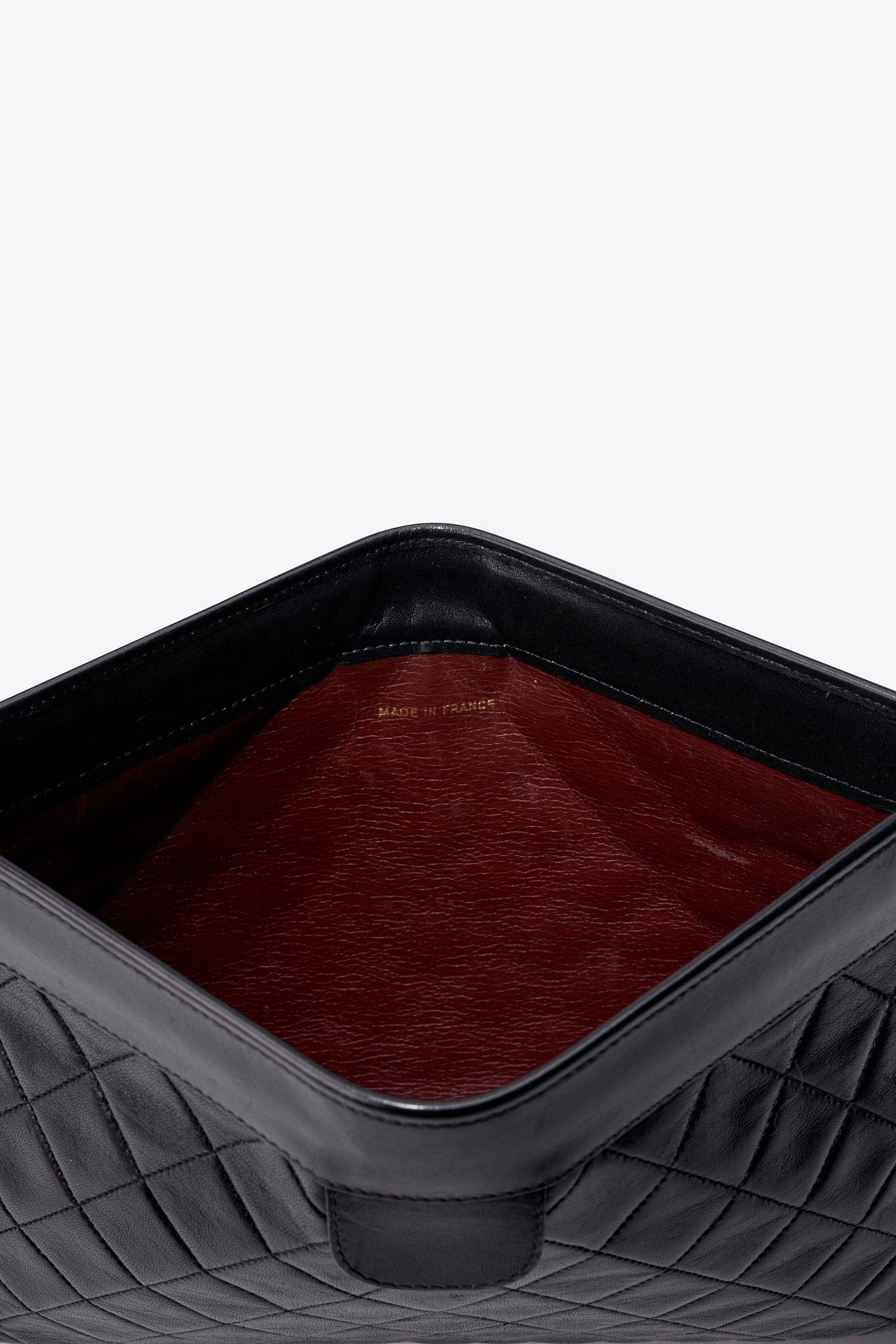 Vintage Chanel Black Leather Clutch Bag With Gold Hardware