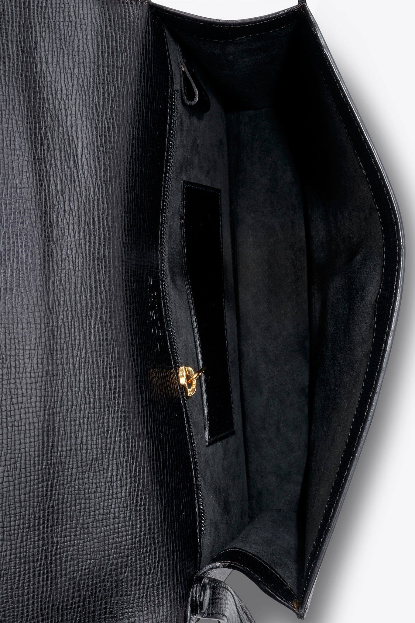 Loewe Vintage Black Leather Clutch Bag With Original Box