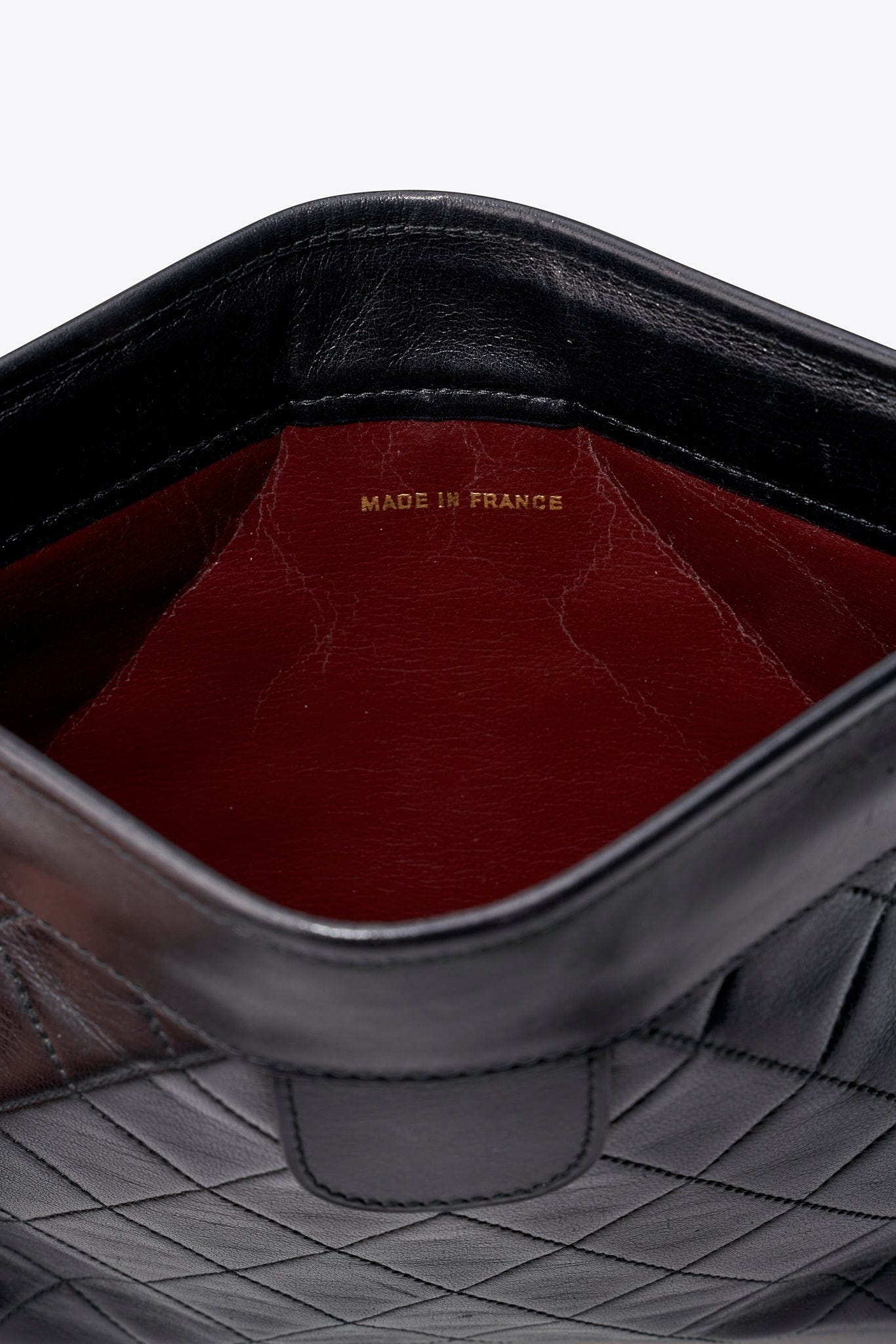 Vintage Chanel Black Leather Clutch Bag Small With Gold Hardware