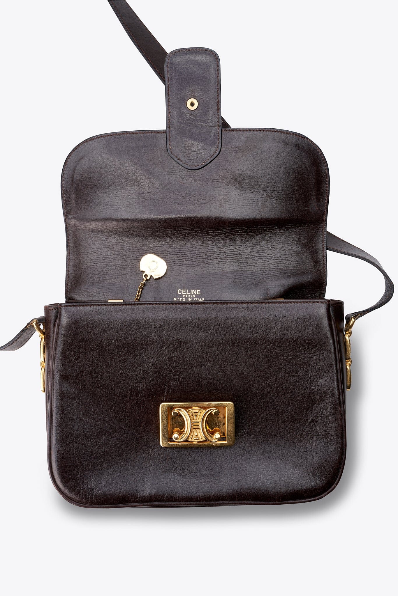 Vintage Celine Brown Leather Triomphe Box Bag – The Hosta