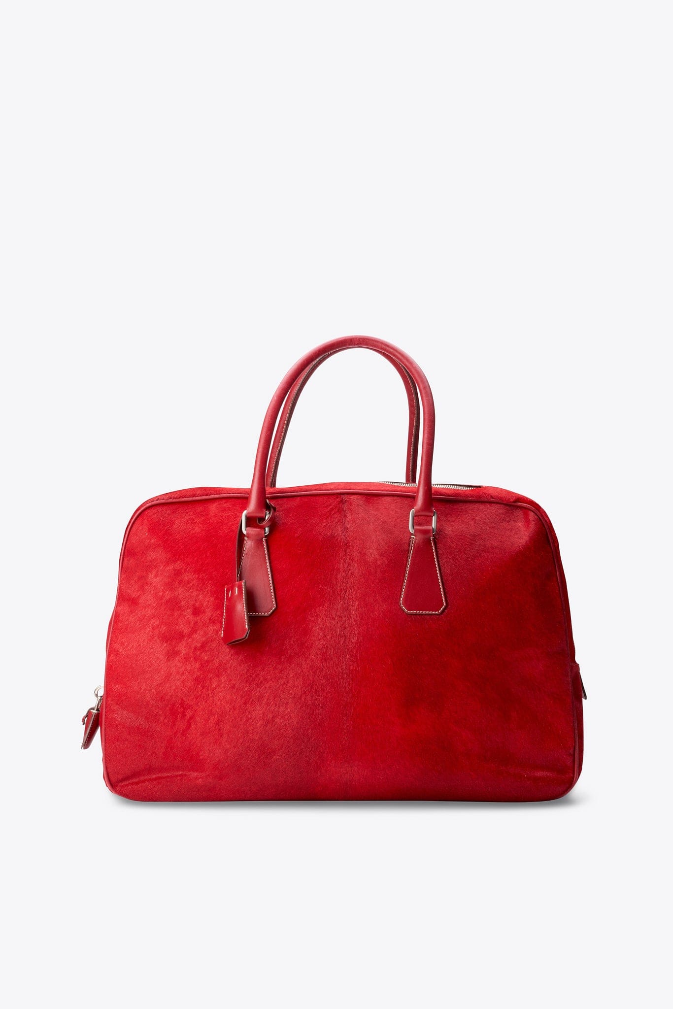 Vintage Prada Red Calf Hair Shoulder Bag