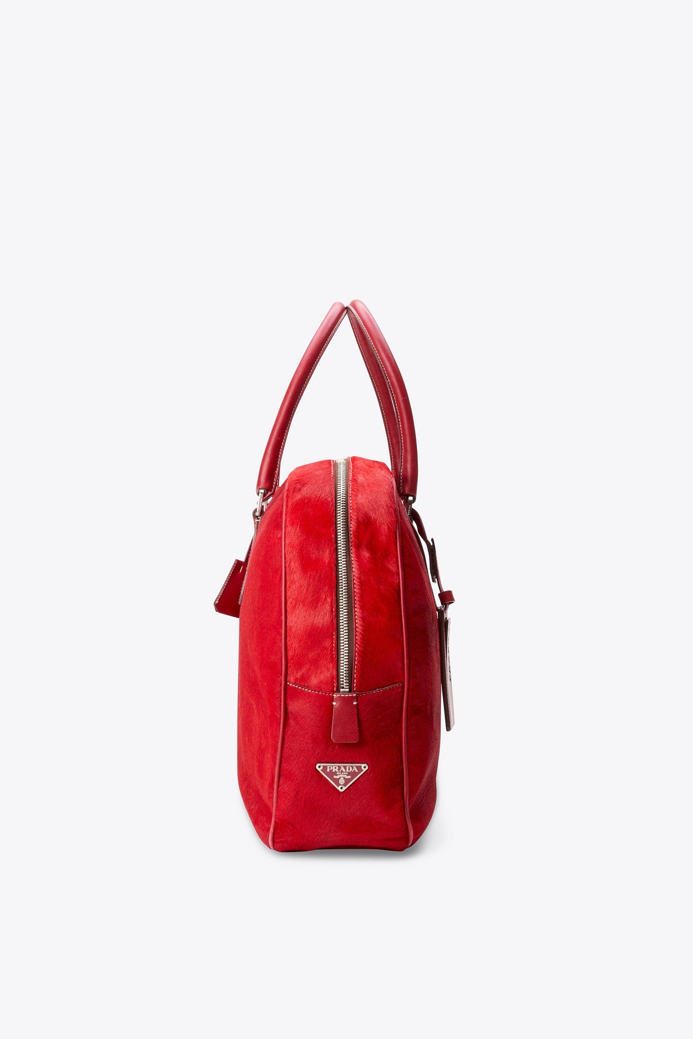 Vintage Prada Red Calf Hair Shoulder Bag