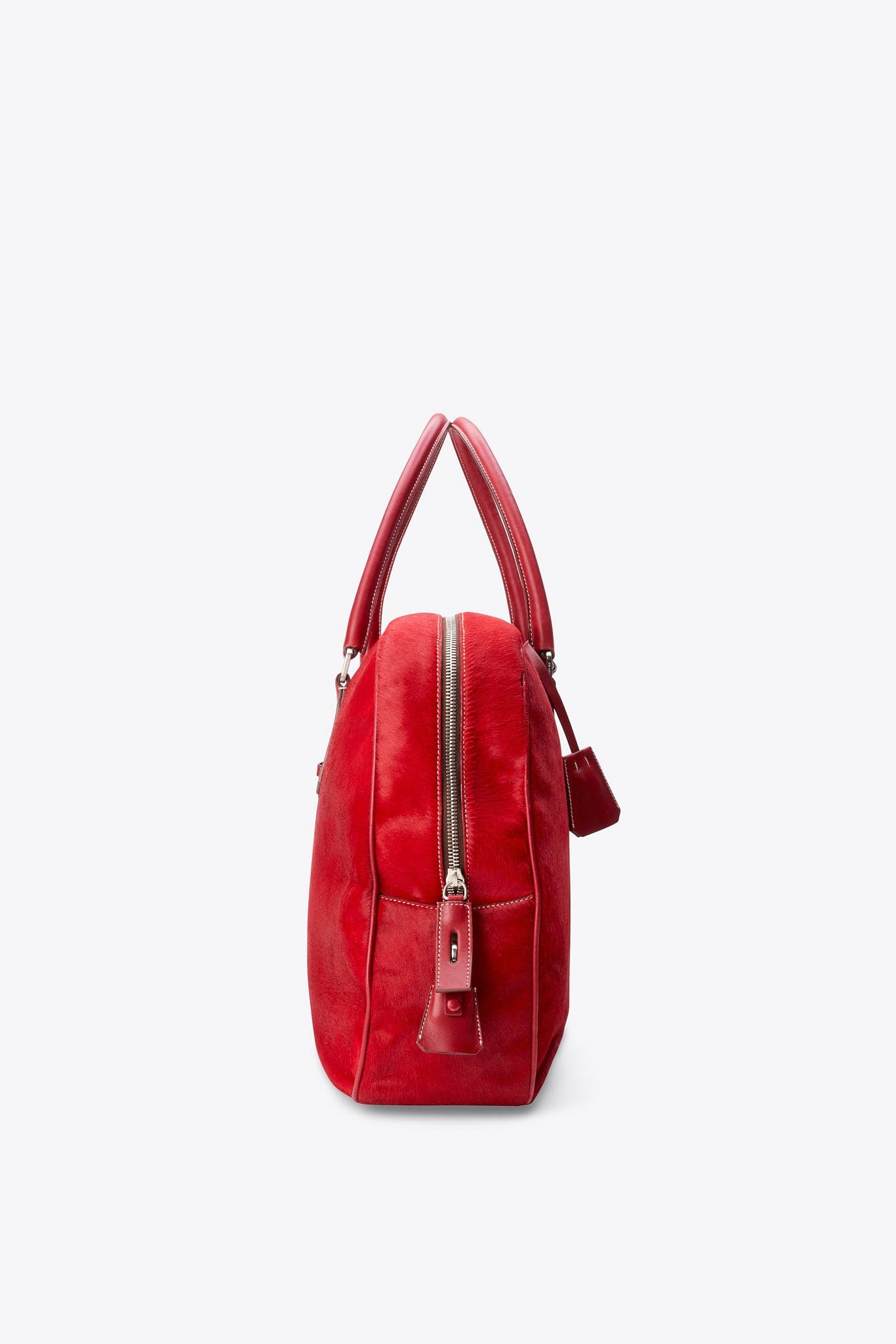 Vintage Prada Red Calf Hair Shoulder Bag