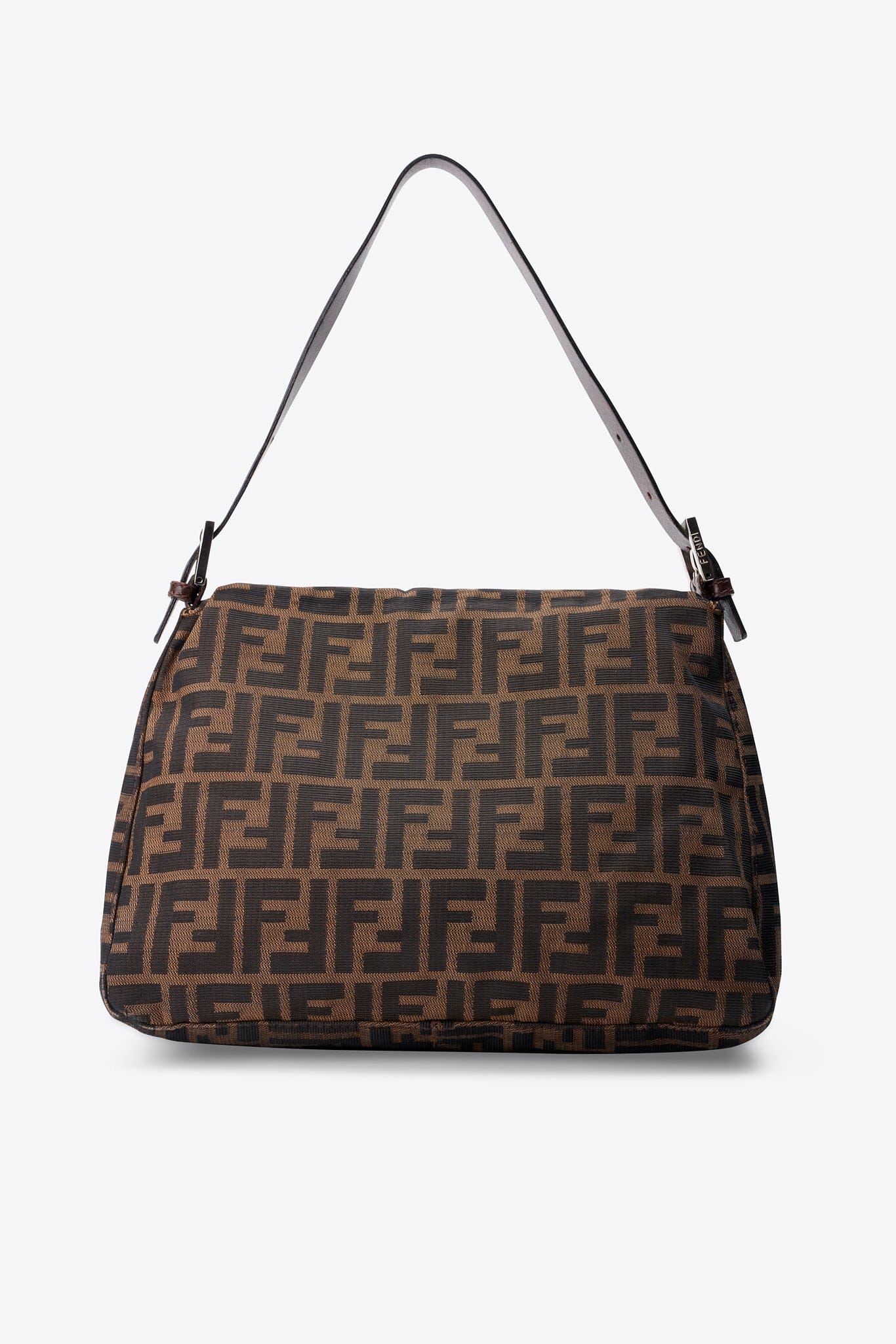 Vintage Fendi Mamma Baguette Zucca Canvas Shoulder Bag