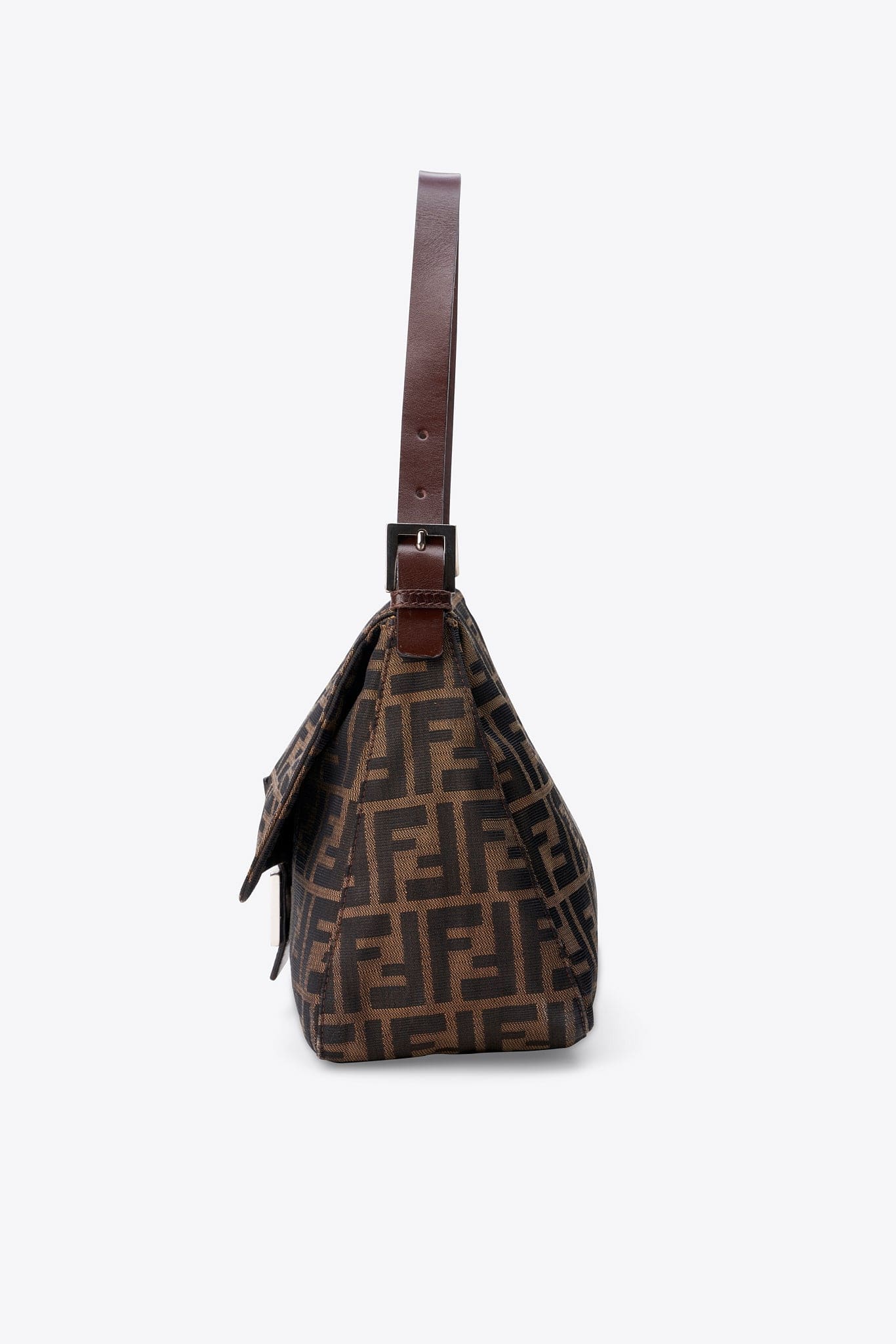 Vintage Fendi Mamma Baguette Zucca Canvas Shoulder Bag