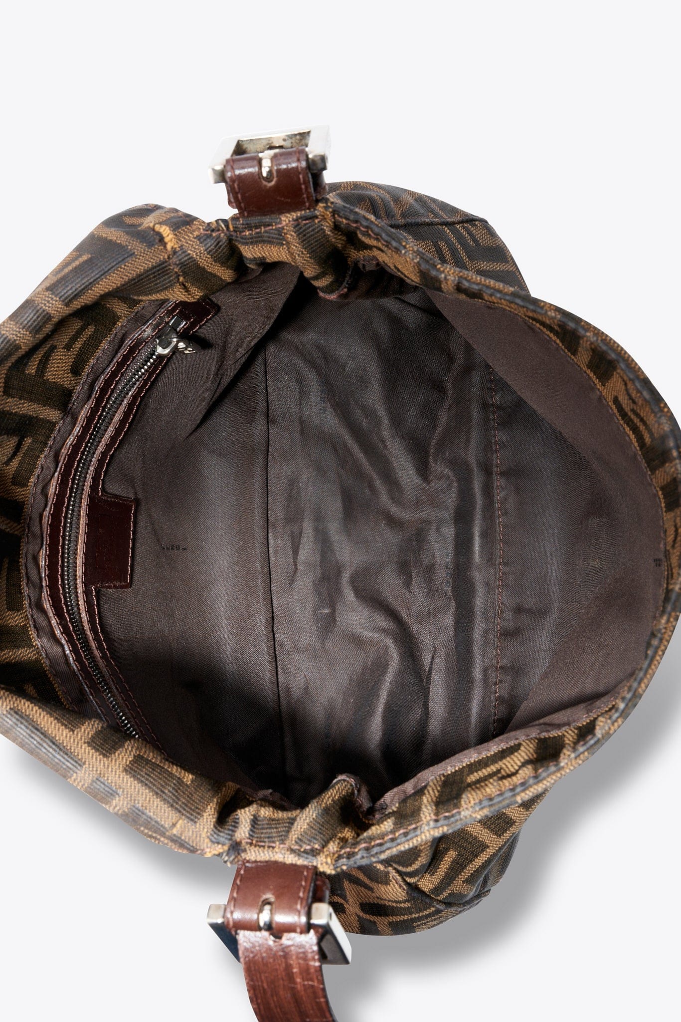 Vintage Fendi Mamma Baguette Zucca Canvas Shoulder Bag