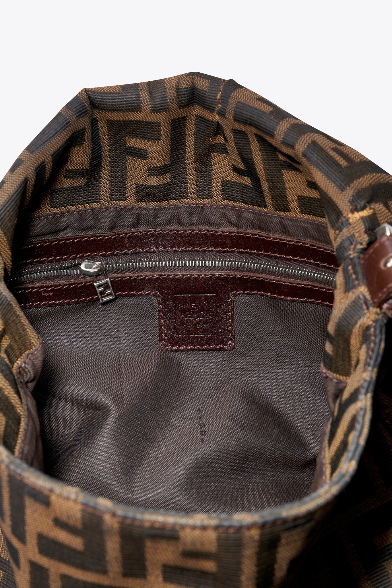 Vintage Fendi Mamma Baguette Zucca Canvas Shoulder Bag